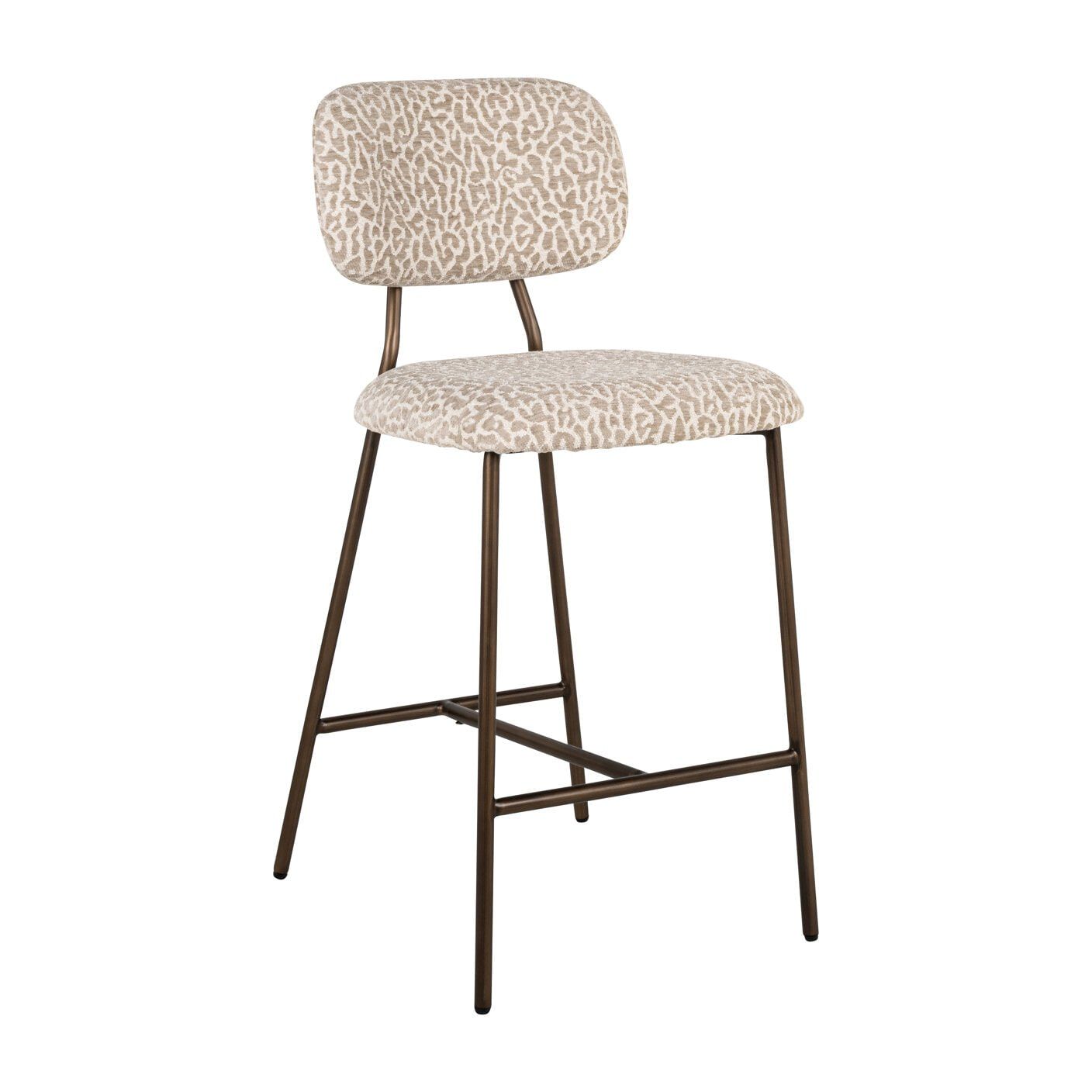 Richmond Barstoel Xenia – Luxe Leopardbeige voor een stijlvolle bar