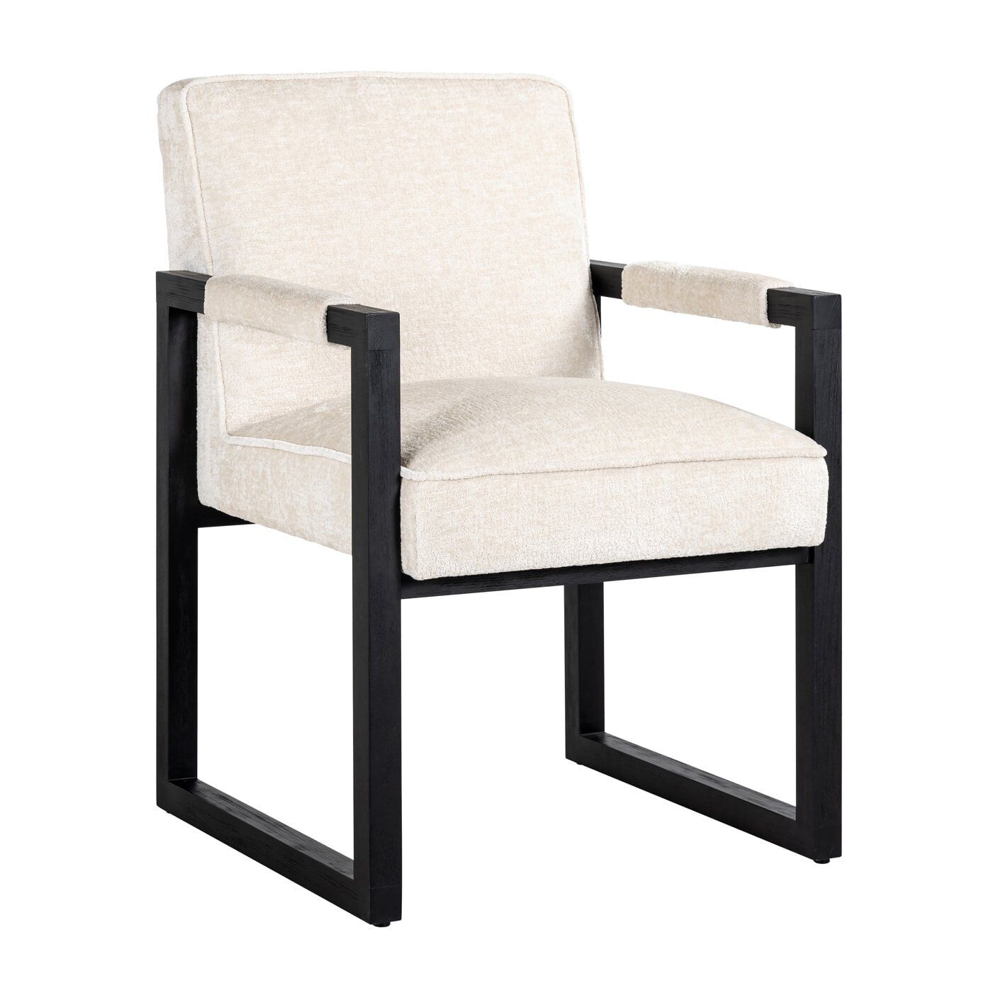 Richmond Beck eetkamerstoel – witte chenille, modern comfort