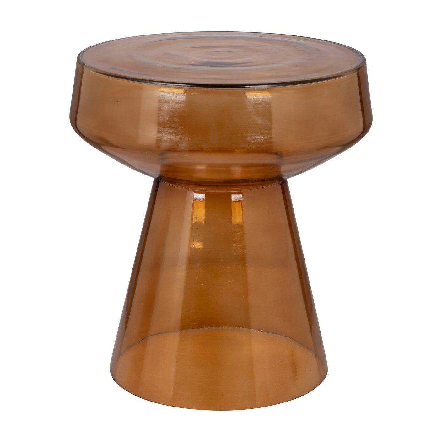 Richmond Bijzettafel Bowen – Elegante ronde glazen tafel met warme bruine tint