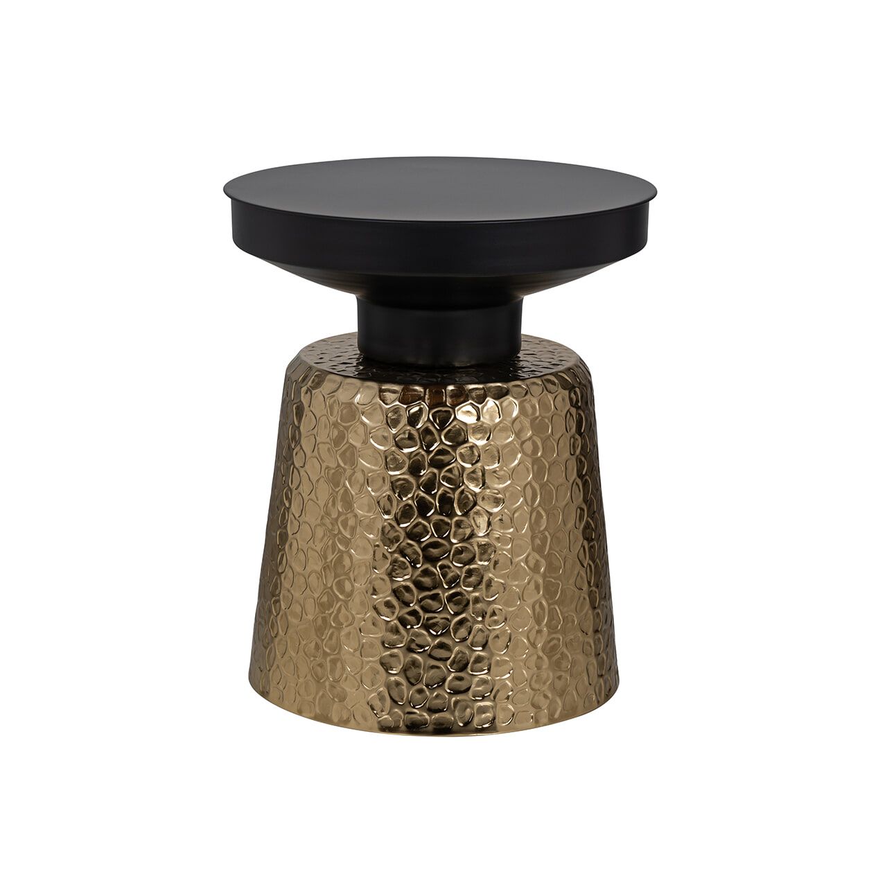 Richmond Bijzettafel Freddie 42 cm – Strak Rond Zwart‑Goud