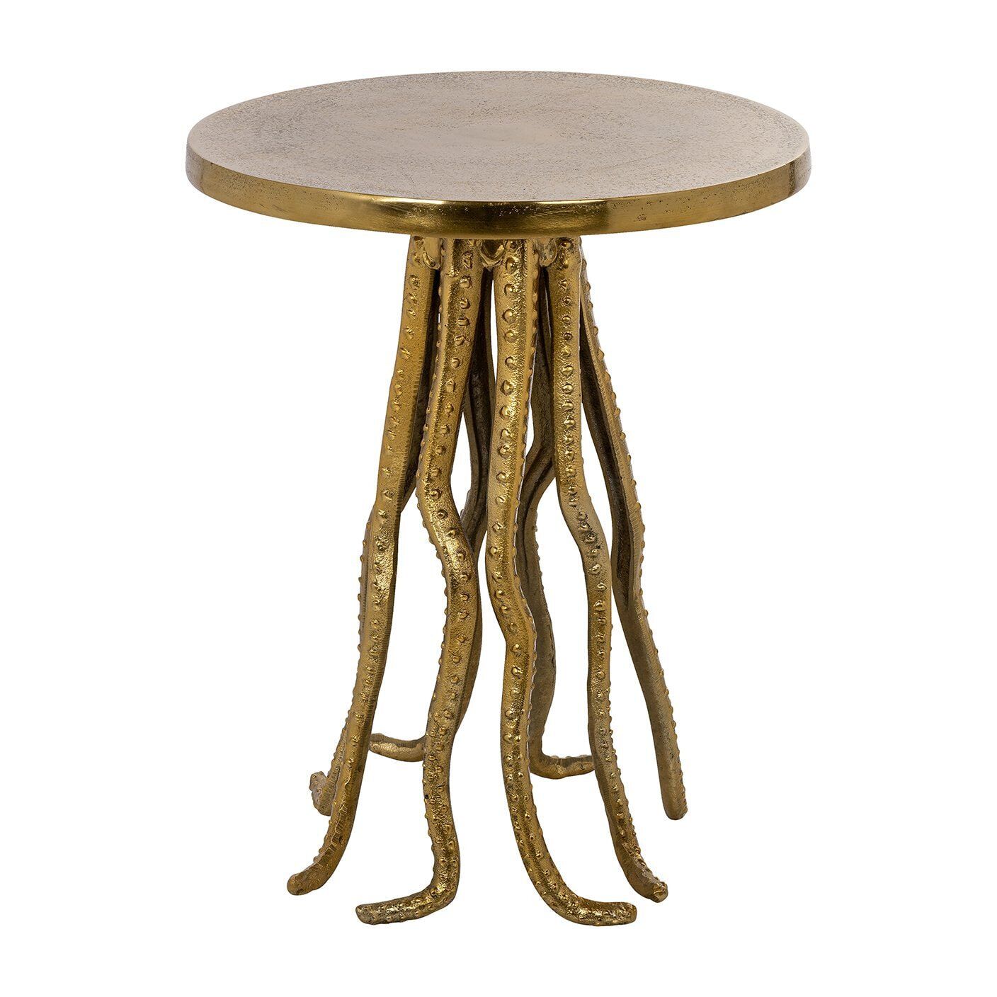 Richmond Bijzettafel Macey – Glanzend Goud Octopus Design (41 cm)