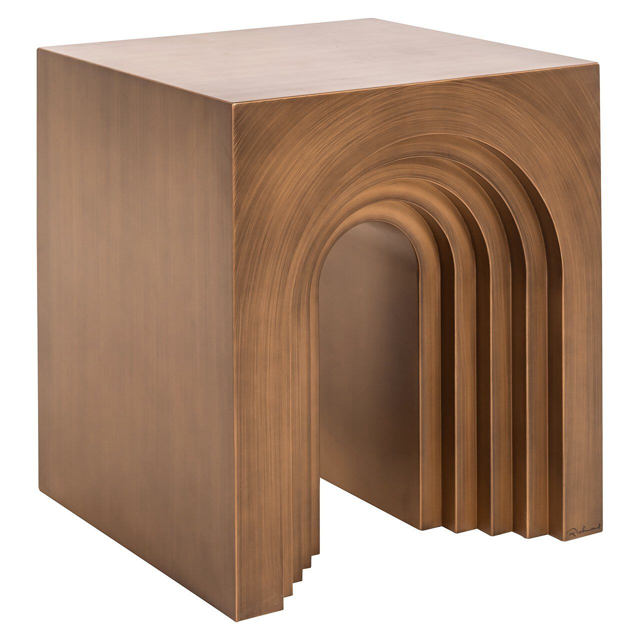 Richmond Bijzettafel Vevey – Strakke 50×50 cm Brushed Gold tafel