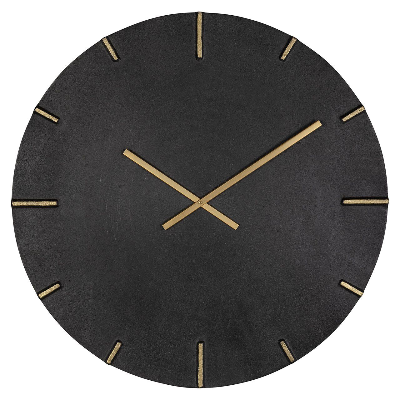 Richmond Bilal Wandklok 74 cm – Modern Zwart met Gouden Wijzers