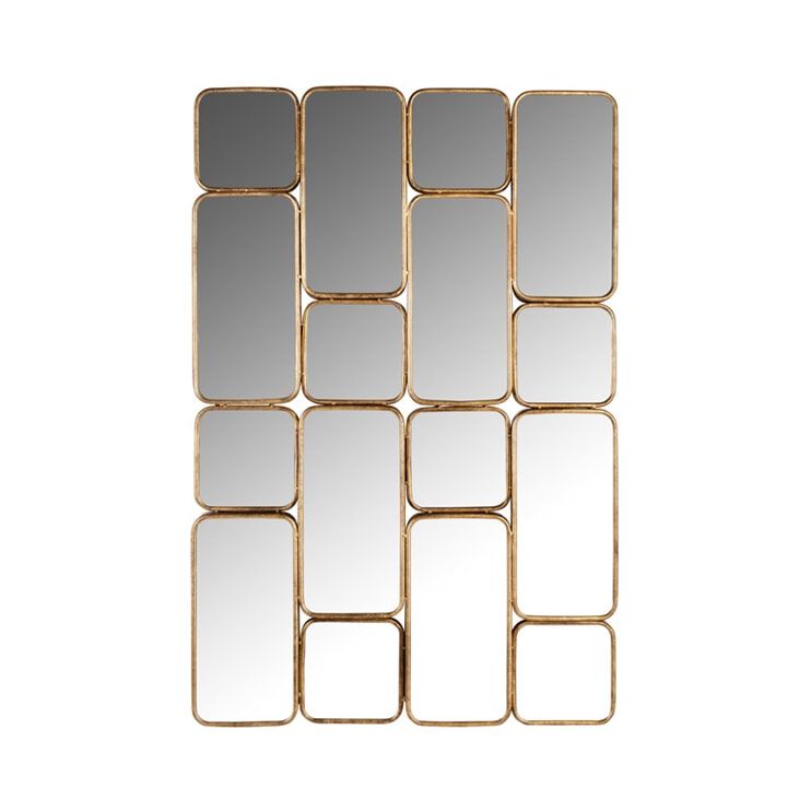 Richmond Birche Spiegel – Gouden Elegantie met 16 Geometrische Reflecties