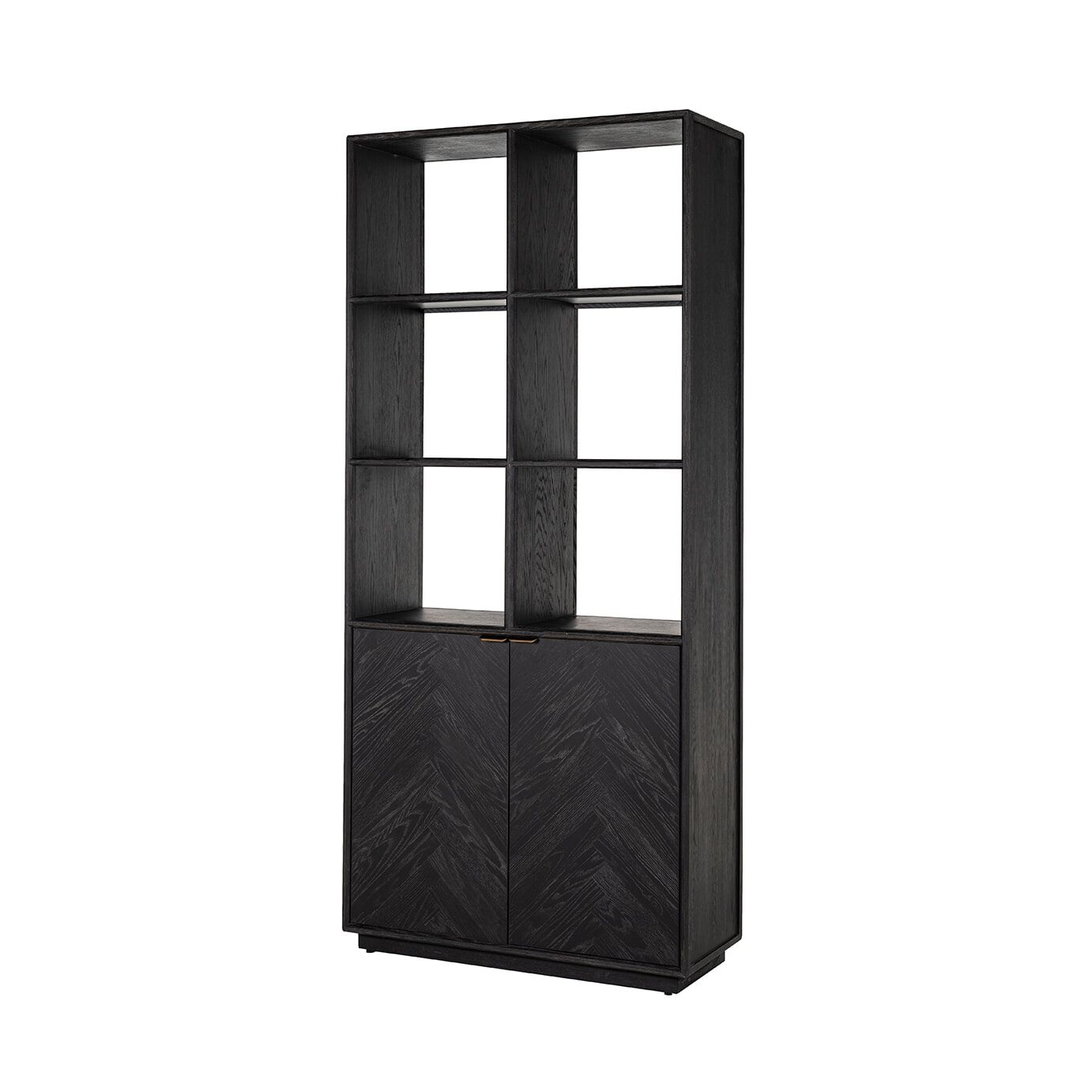 Richmond Boekenkast Blackbone Brass – Elegante zwarte boekenkast 220 × 100 cm
