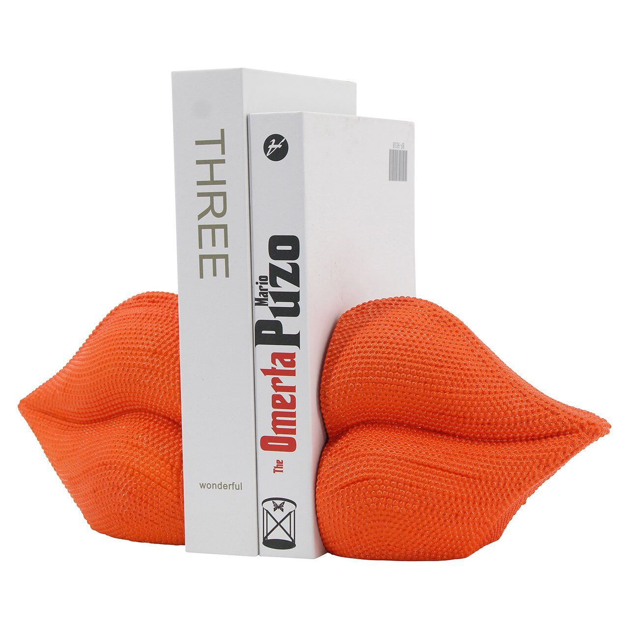 Richmond Boekenstandaard Lips – Oranje: Speelse elegantie voor jouw leeshoek