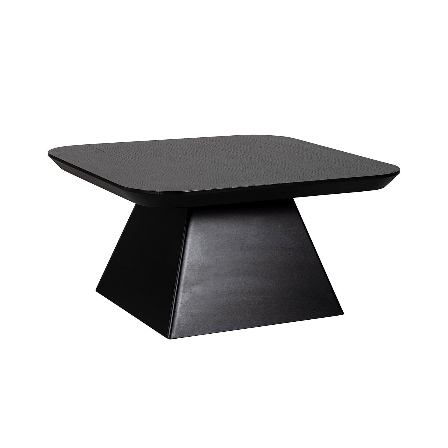 Richmond Bonvoy Salontafel – Zwart, 70 cm × 70 cm – Strak eikenfineer design