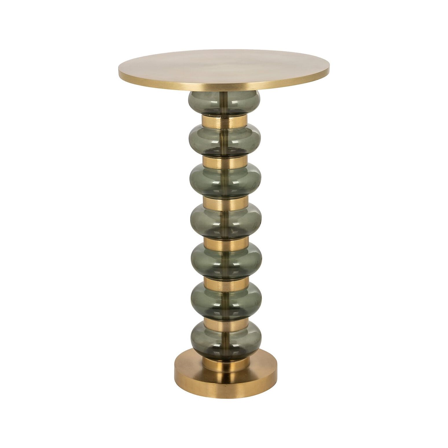 Richmond Bowiene – Elegante groene bijzettafel met goudkleurig aluminium frame