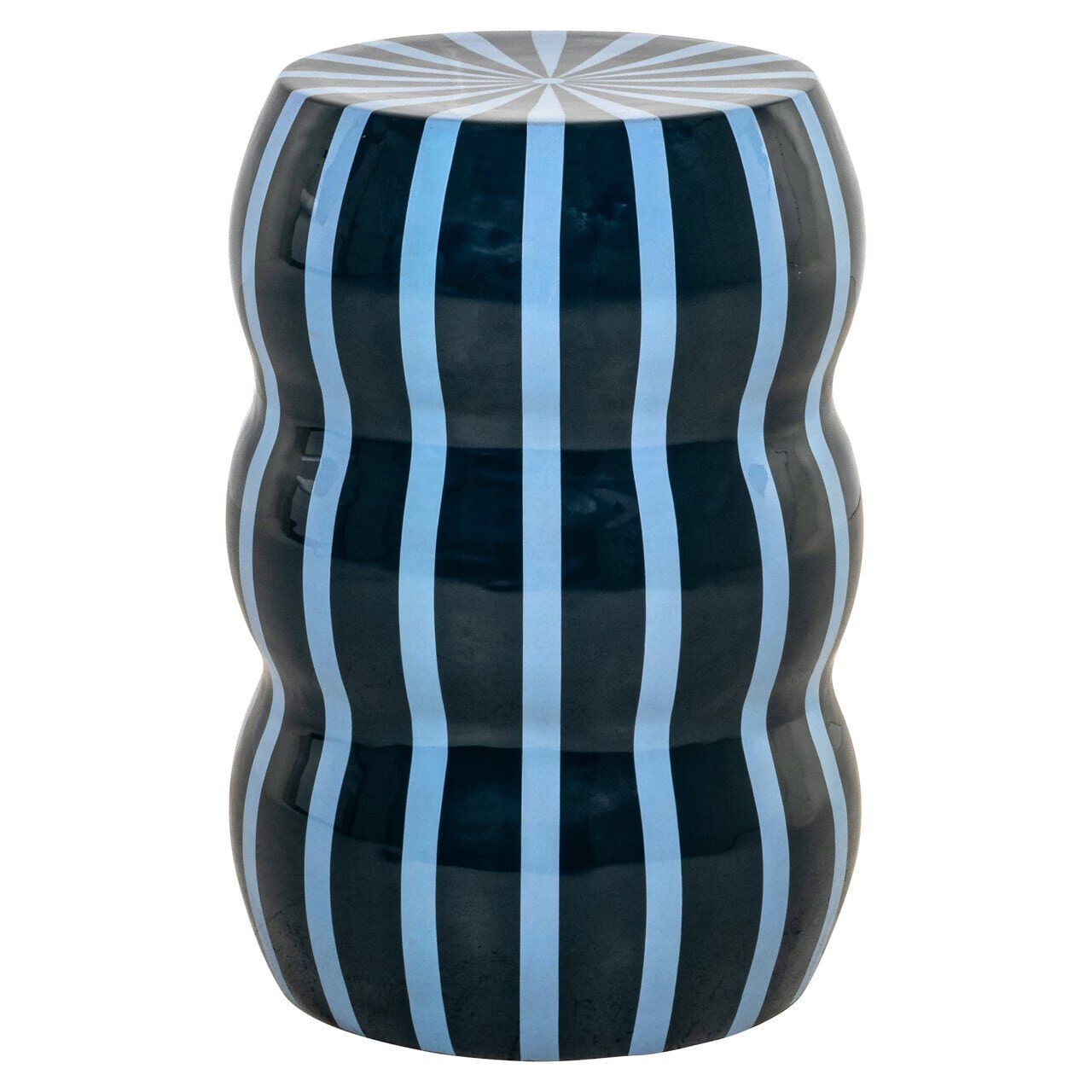 Richmond Boyd Bijzettafel – Glanzend Blauw, Rond en Compact