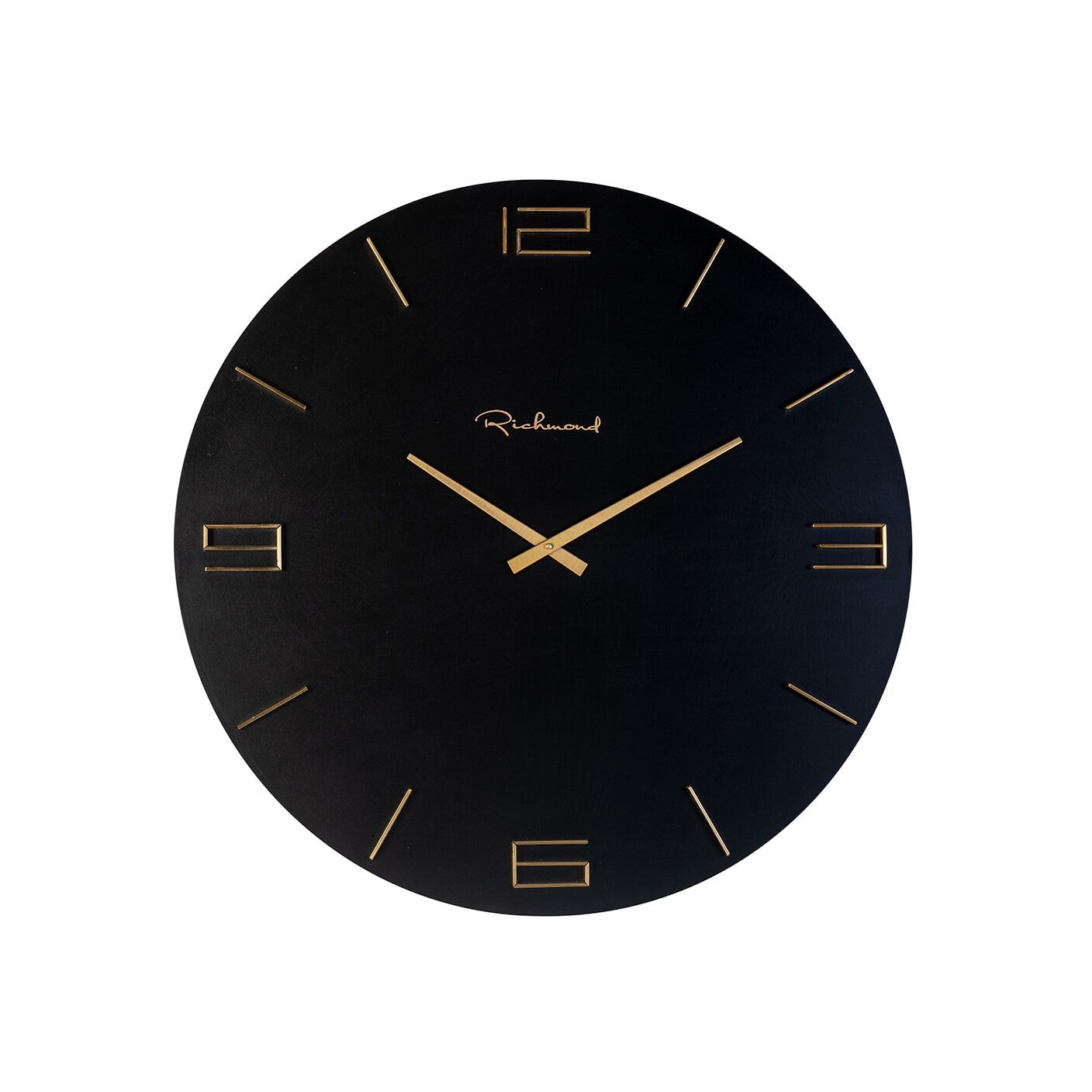 Richmond Byram Wandklok 60 cm – Zwart met Gouden Details