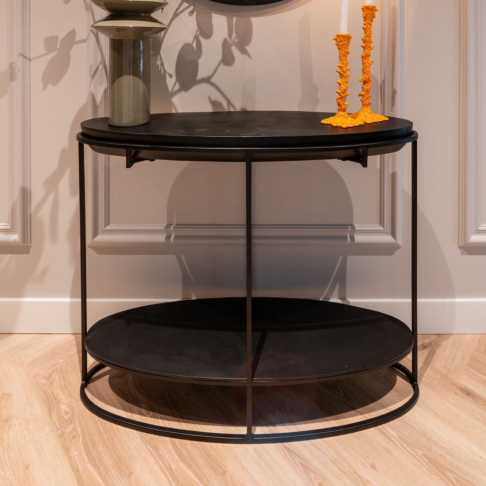 Richmond Calesta Sidetable – Strakke Zwarte Aluminium Look van 100 cm