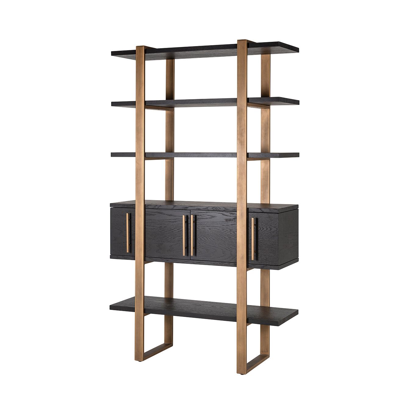 Richmond Camvbon Wandkast in Eikenfineer & Goud – Elegante Opbergoplossing