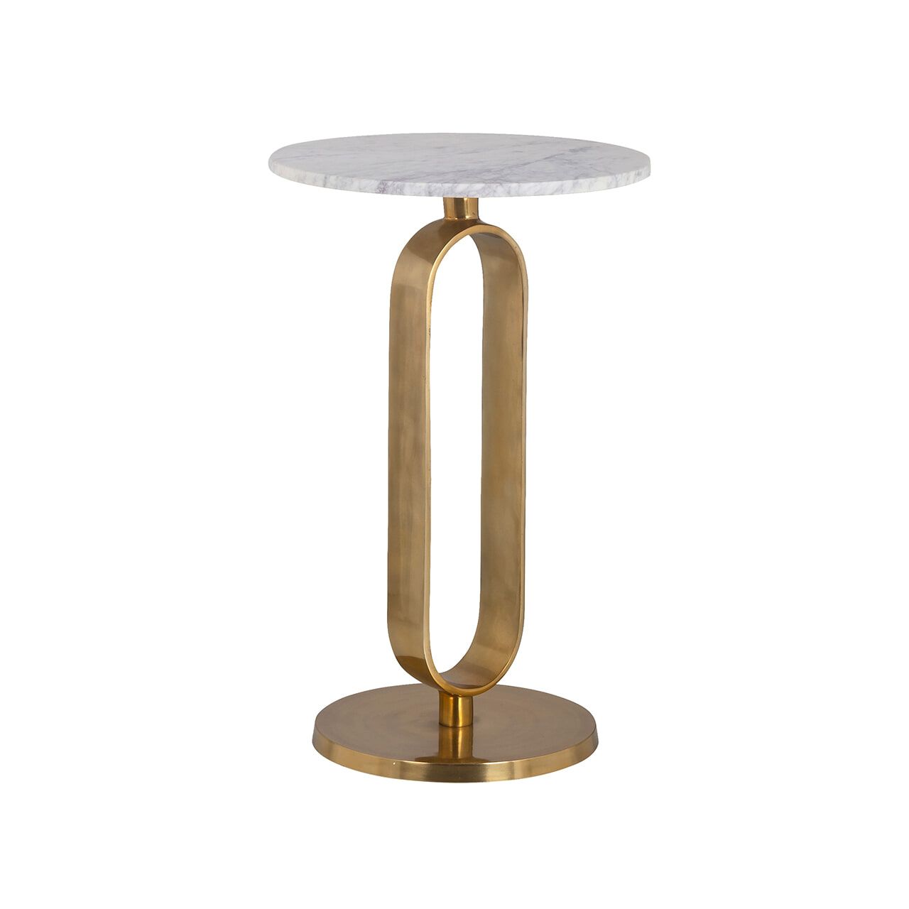 Richmond Celine ronde bijzettafel – marmer & goud, 40 cm