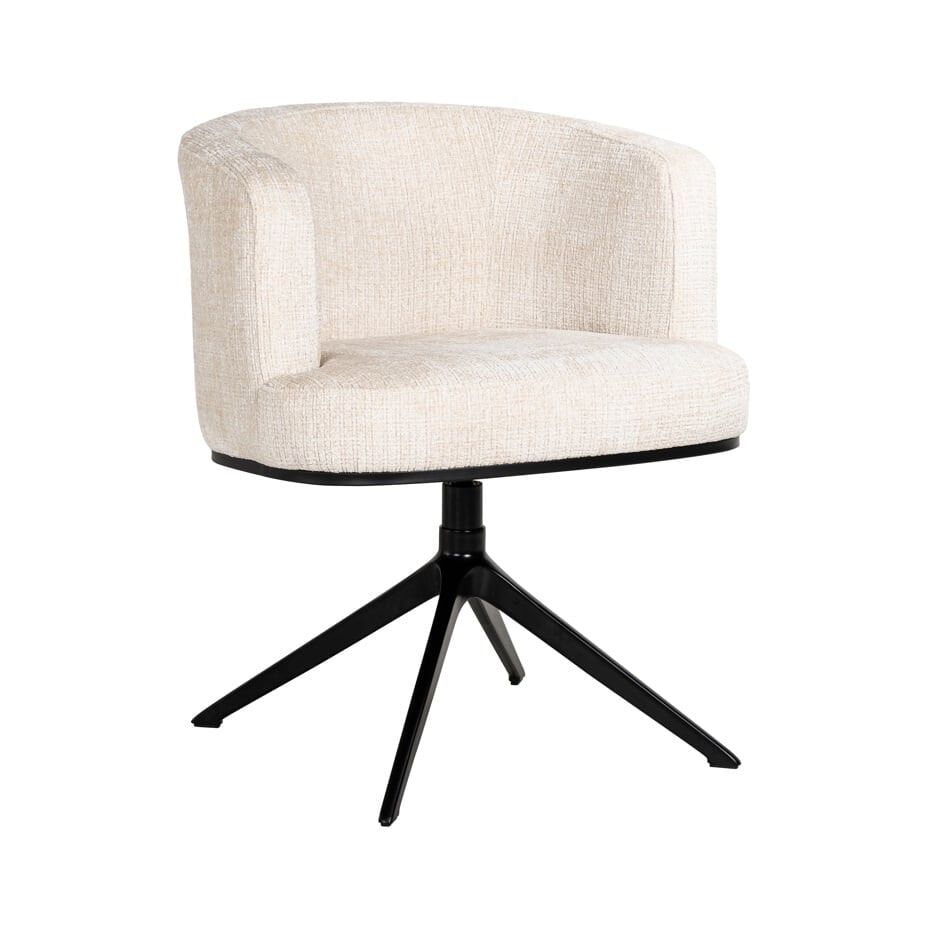 Richmond Cheyenne Draaibare Eetkamerstoel – Comfort in Off White Chenille