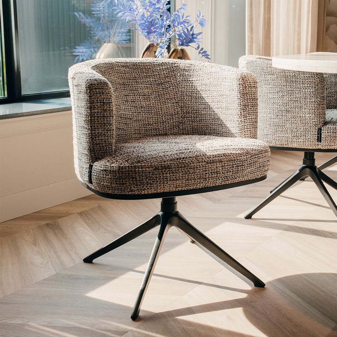 Richmond Cheyenne Draaibare Eetkamerstoel in Nature – Comfort en Stijl voor Elke Tafel