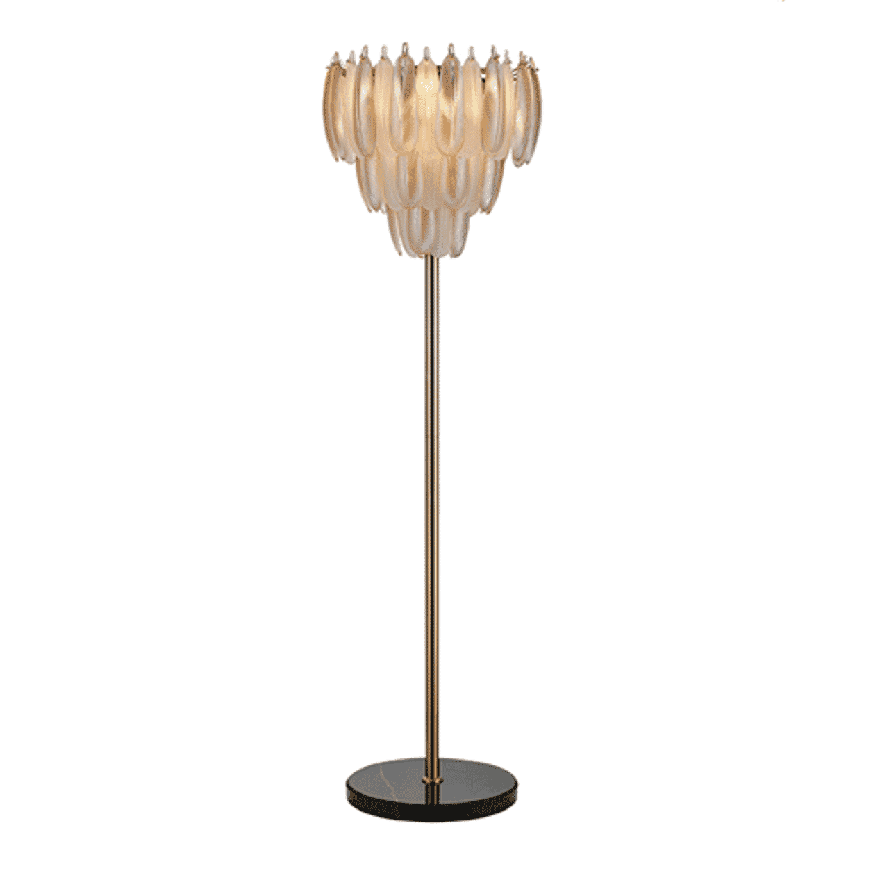 Richmond Chloe vloerlamp – Elegante goudkleurige verlichting met marmeren basis