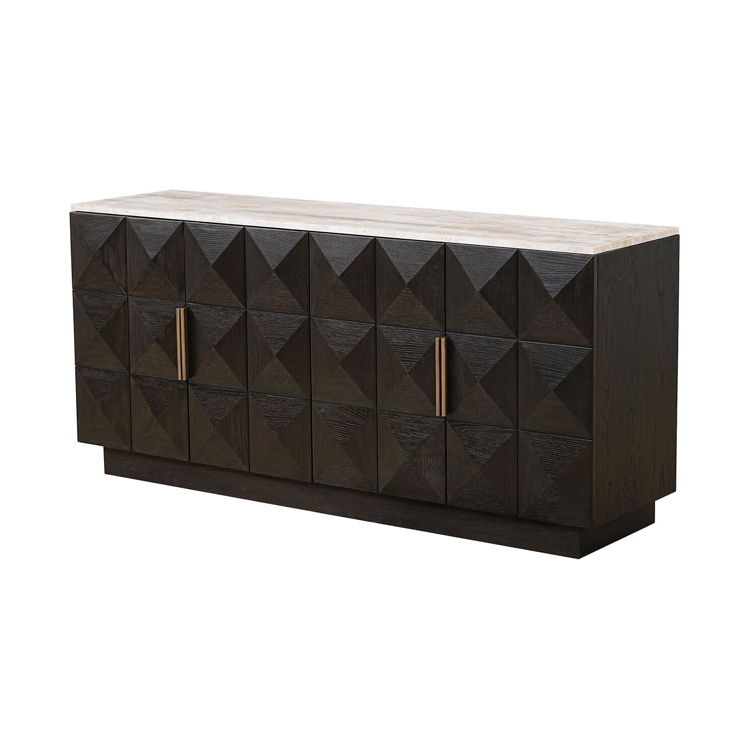 Richmond Claremont Dressoir – Elegant eiken‑fineer met travertinblad (170 cm)