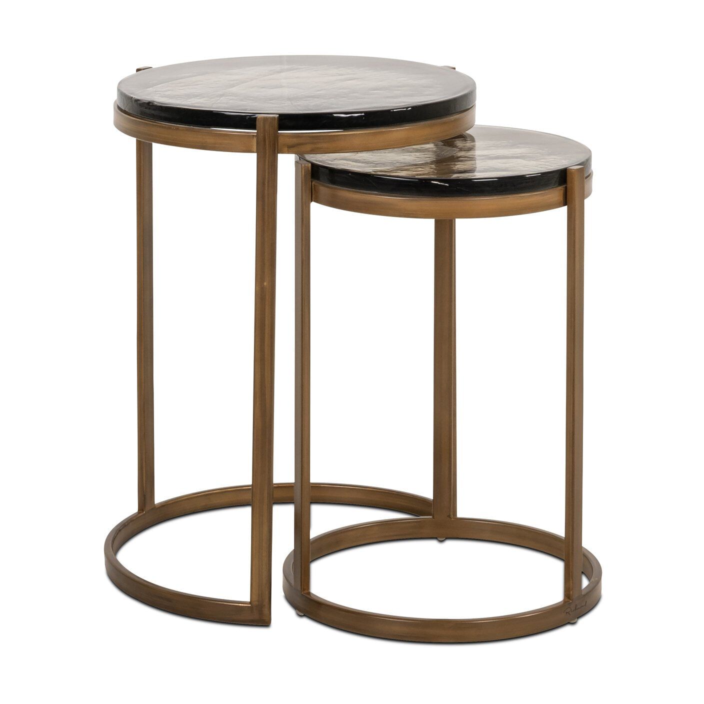 Richmond Cleo Ronde Bijzettafels – Set van 2 in Gouden Metallic