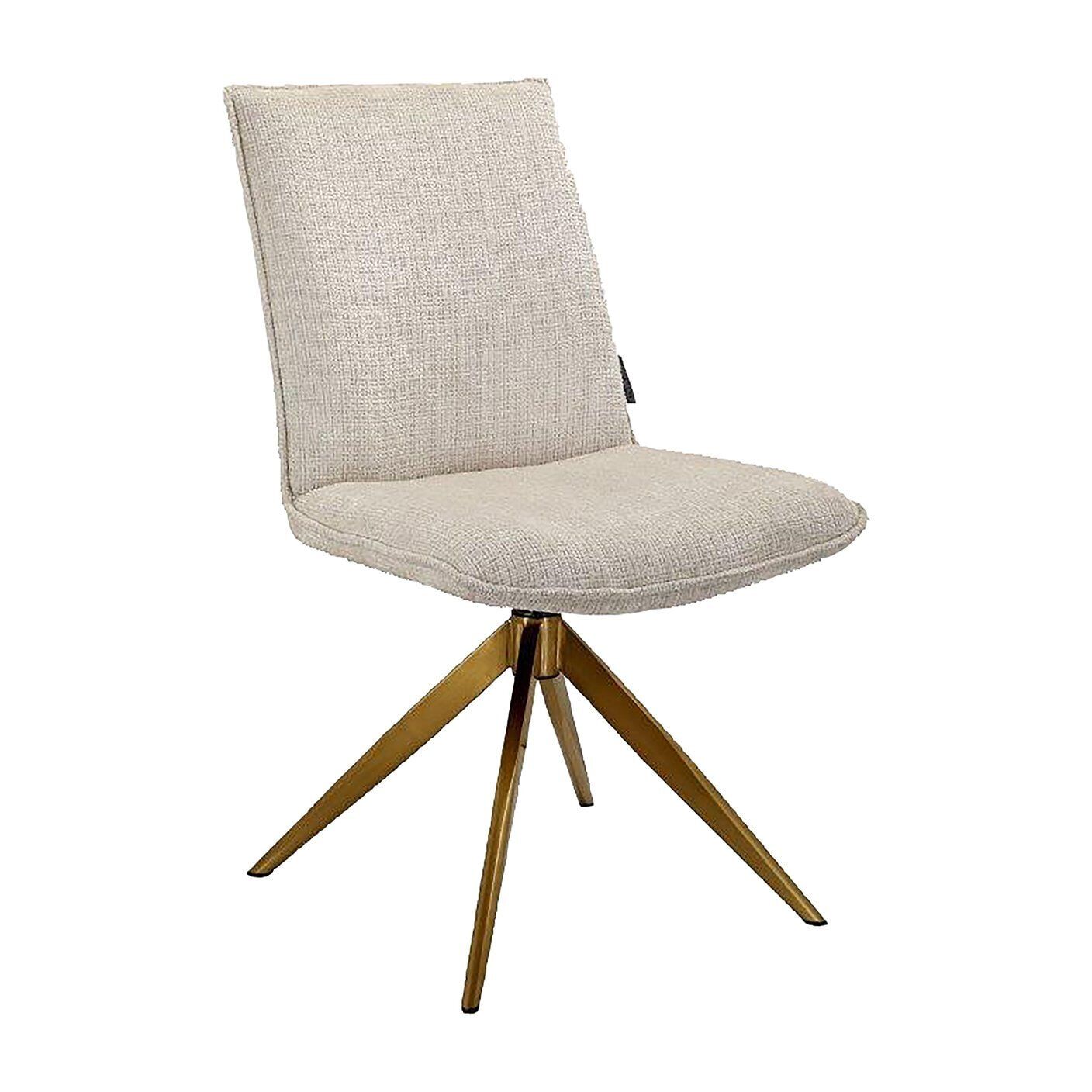Richmond Dakota – draaibare eetkamerstoel in zachte beige chenille