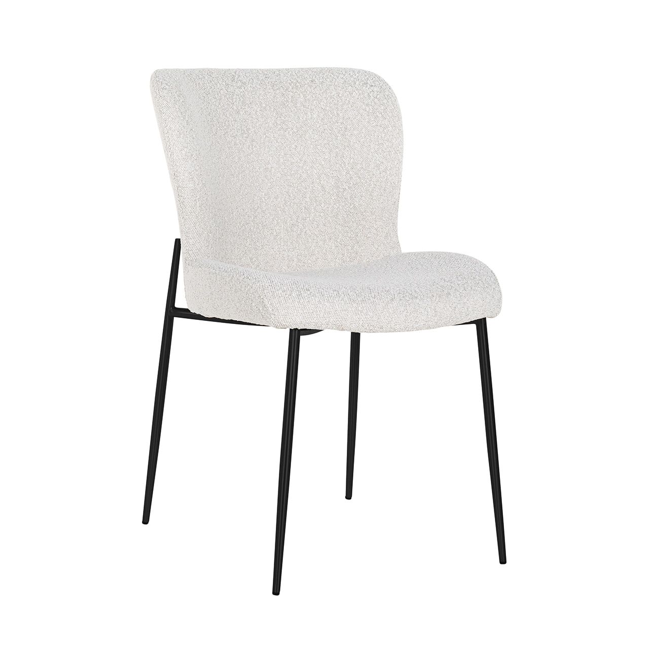 Richmond Darby Bouclé Eetkamerstoel – Luxe Wit voor een Luchtige Eetkamer