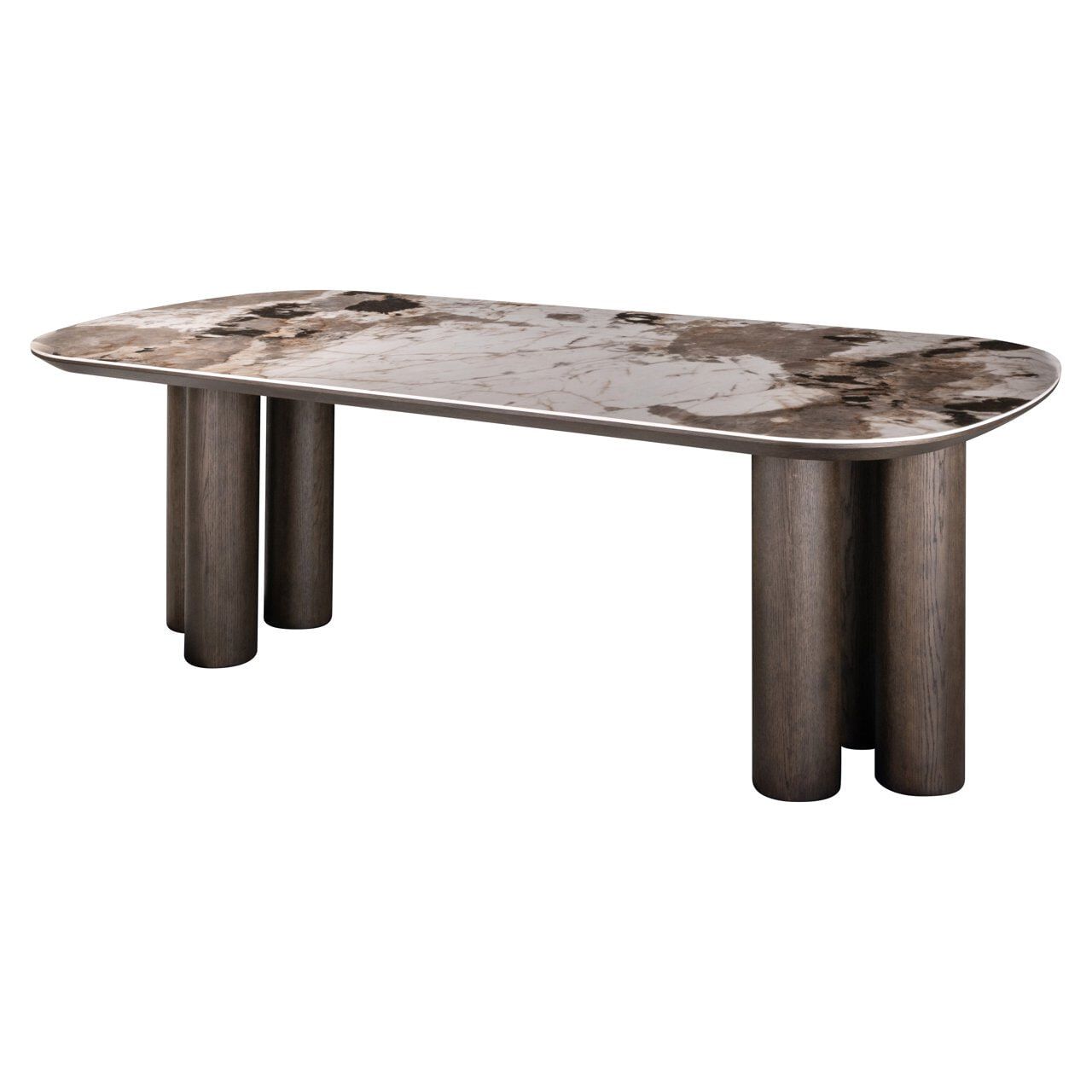 Richmond Deens Ovale Eettafel Langford – Luxe Marmerlook & Eiken, 230 × 110 cm