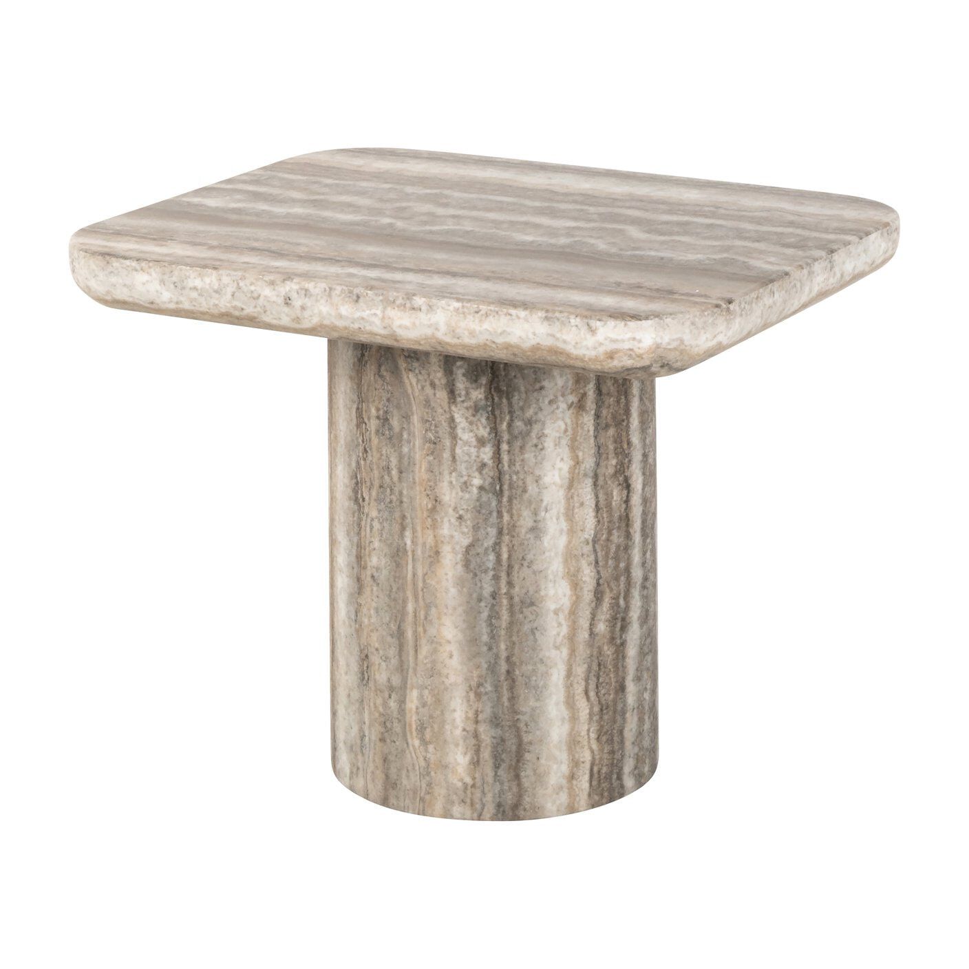 Richmond Denizly Salontafel – Grijze faux travertin, 65 × 50 cm