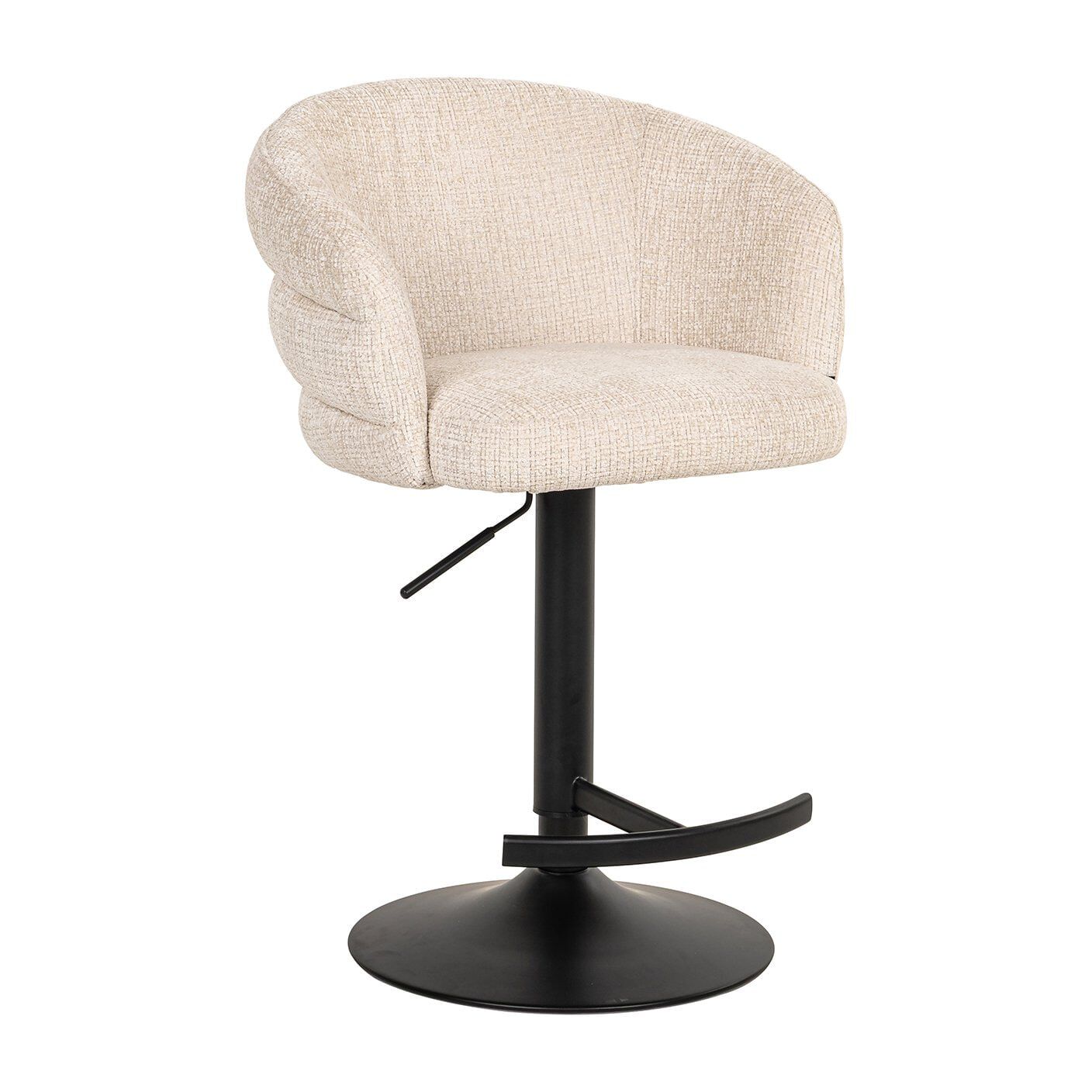 Richmond Draaibare Barstoel Nikki in Beige – Stijlvol, Verstelbaar en Comfortabel