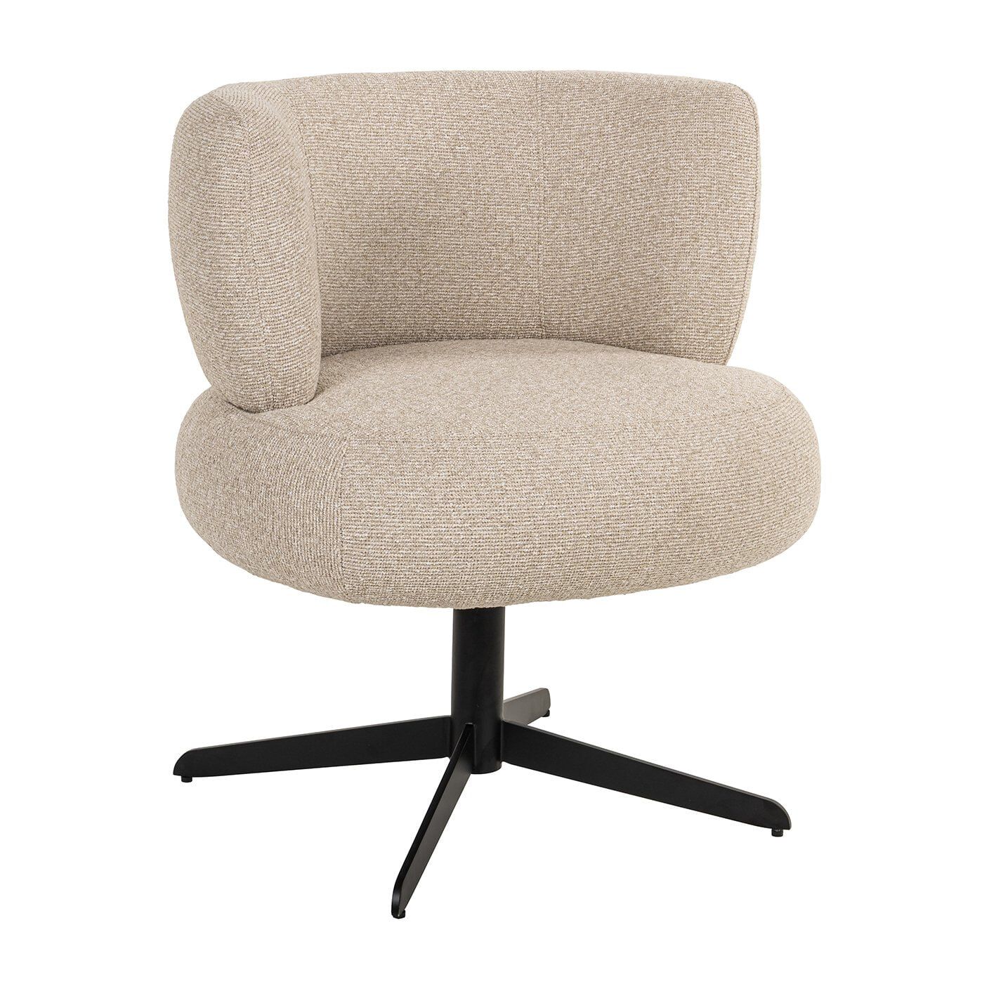 Richmond Draaibare Eetkamerstoel Alexis – Luxe Bouclé in Zacht Beige