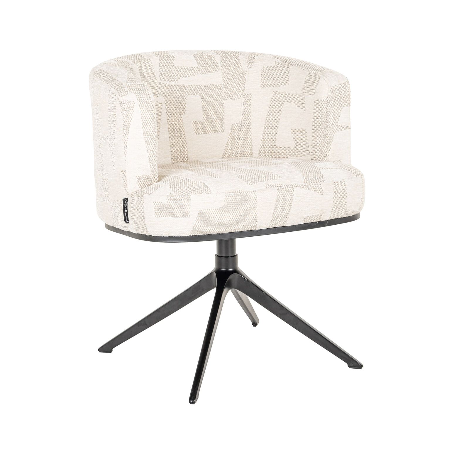 Richmond Draaibare Eetkamerstoel Cheyenne – Moderne Beige Grafische Stof voor een Stijlvolle Tafel
