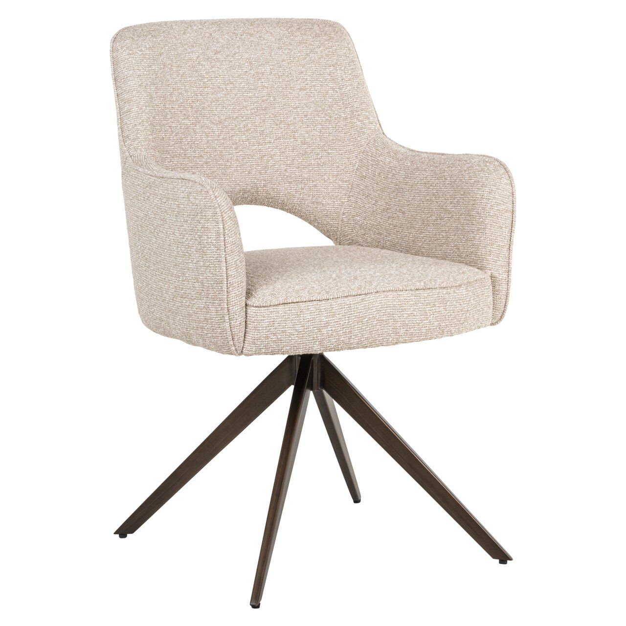 Richmond Draaibare Eetkamerstoel Ginerva Bouclé – Luxe & Comfort in Crème
