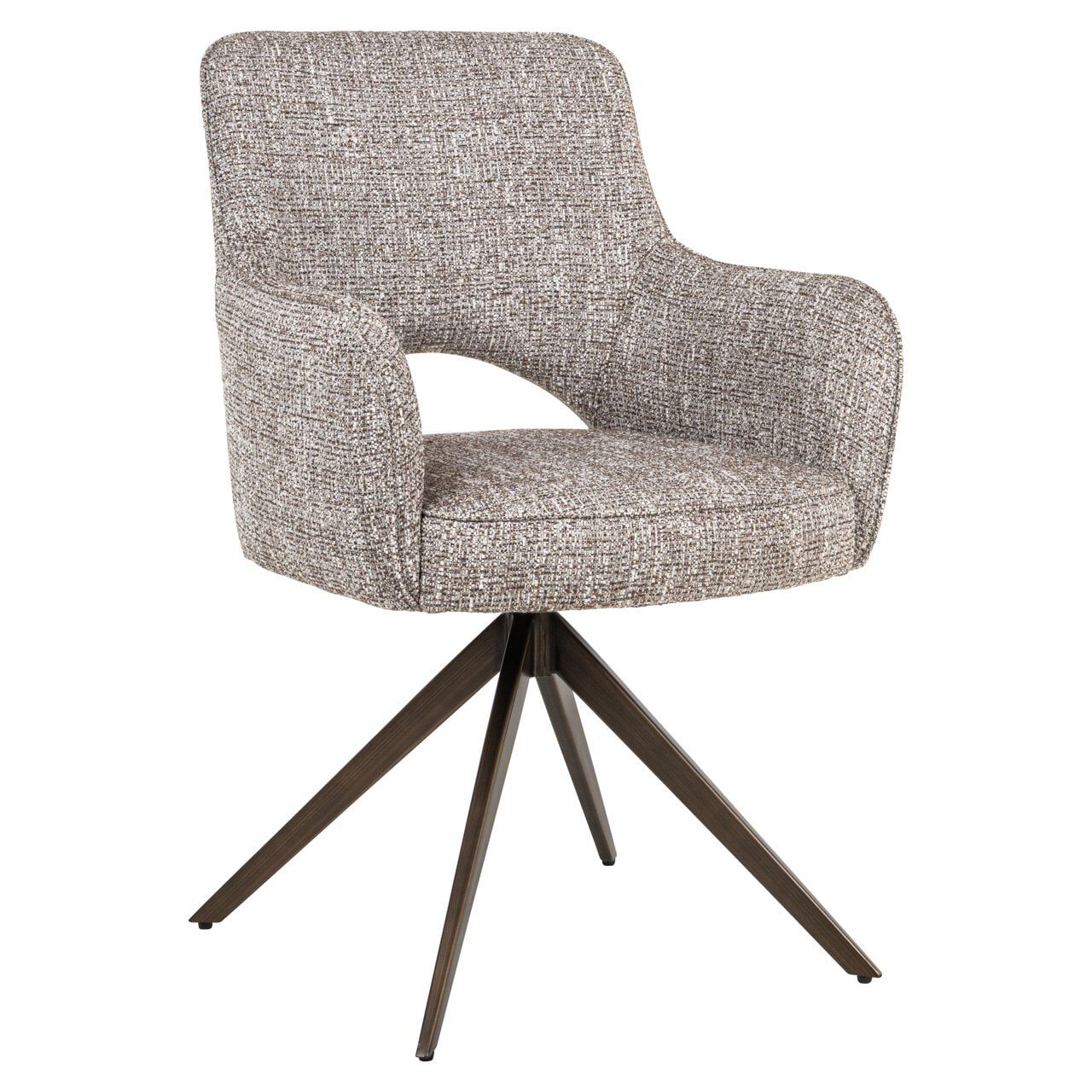 Richmond Draaibare Eetkamerstoel Ginerva – Warme Tweed Look in Earth