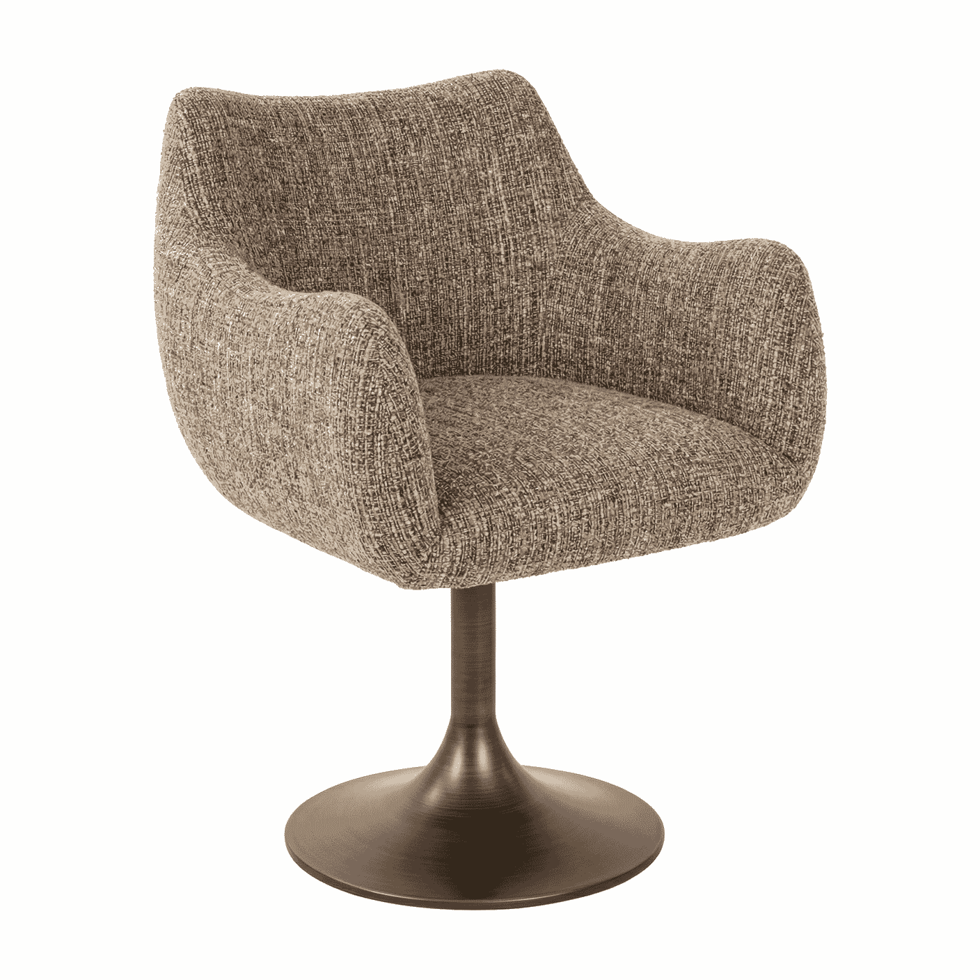 Richmond Draaibare Eetkamerstoel in Bruine Tweed – Stijlvol Comfort voor elk interieur