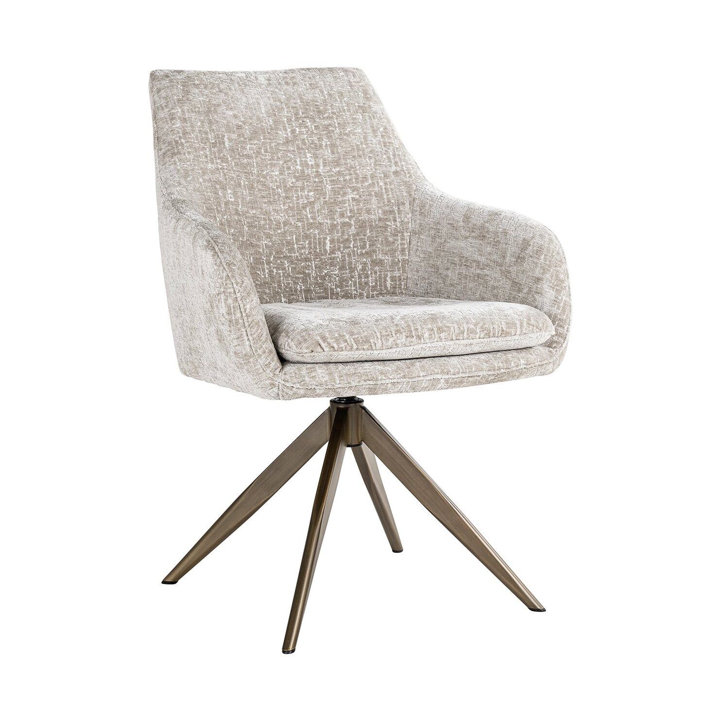 Richmond Draaibare Eetkamerstoel Lisonne – Luxe Chenille in Beige