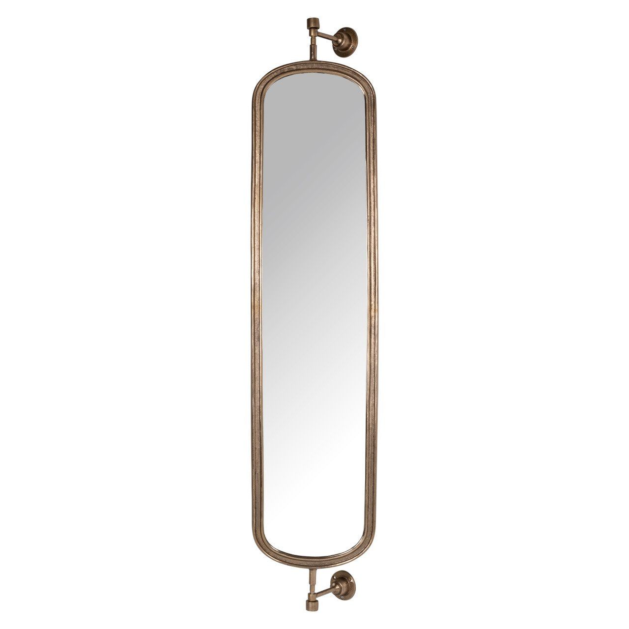 Richmond Draaibare Passpiegel Hasting – Ovaal 192 cm × 41 cm in Brass Antique