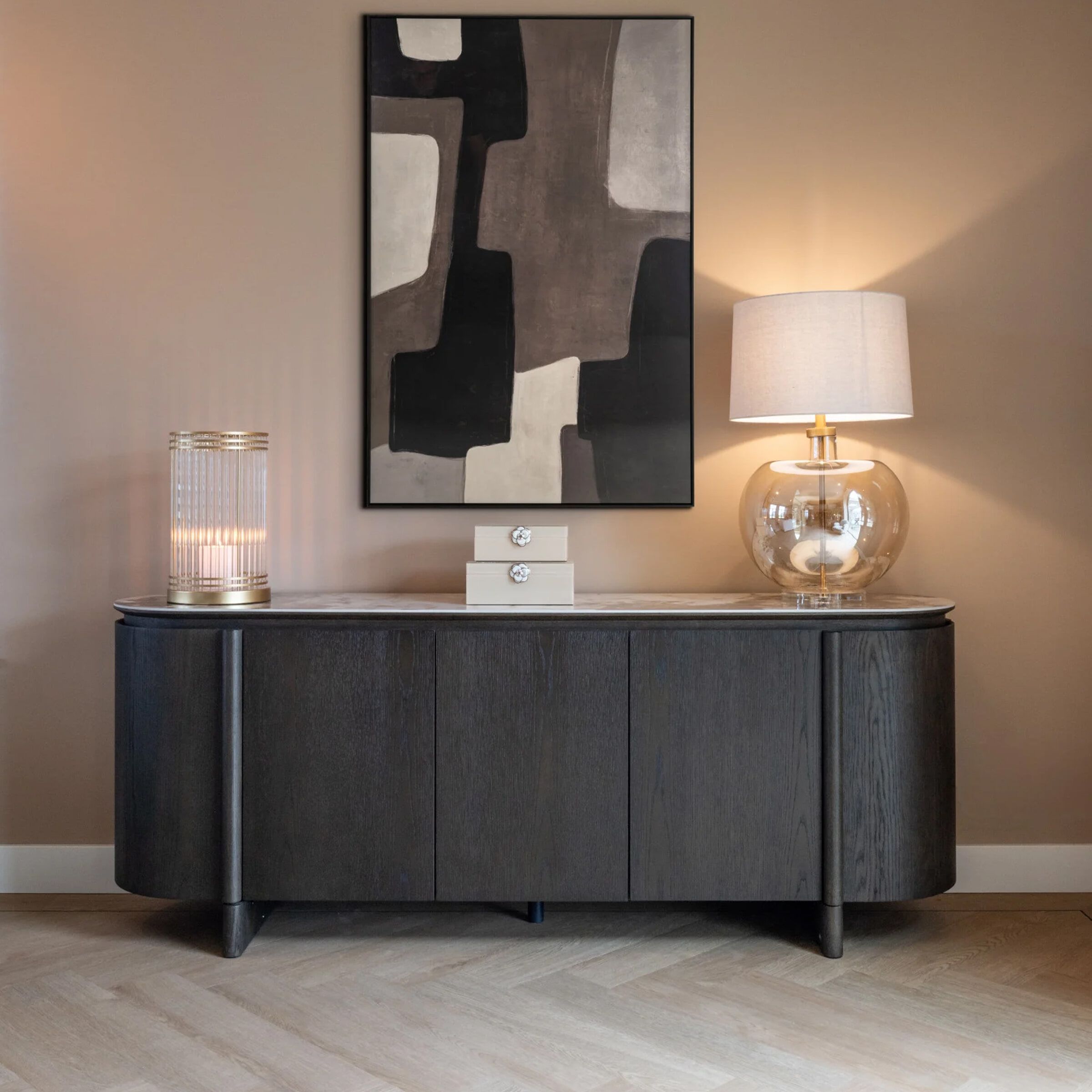 Richmond Dressoir Langford – Luxe marmerlook & eiken, 200 cm