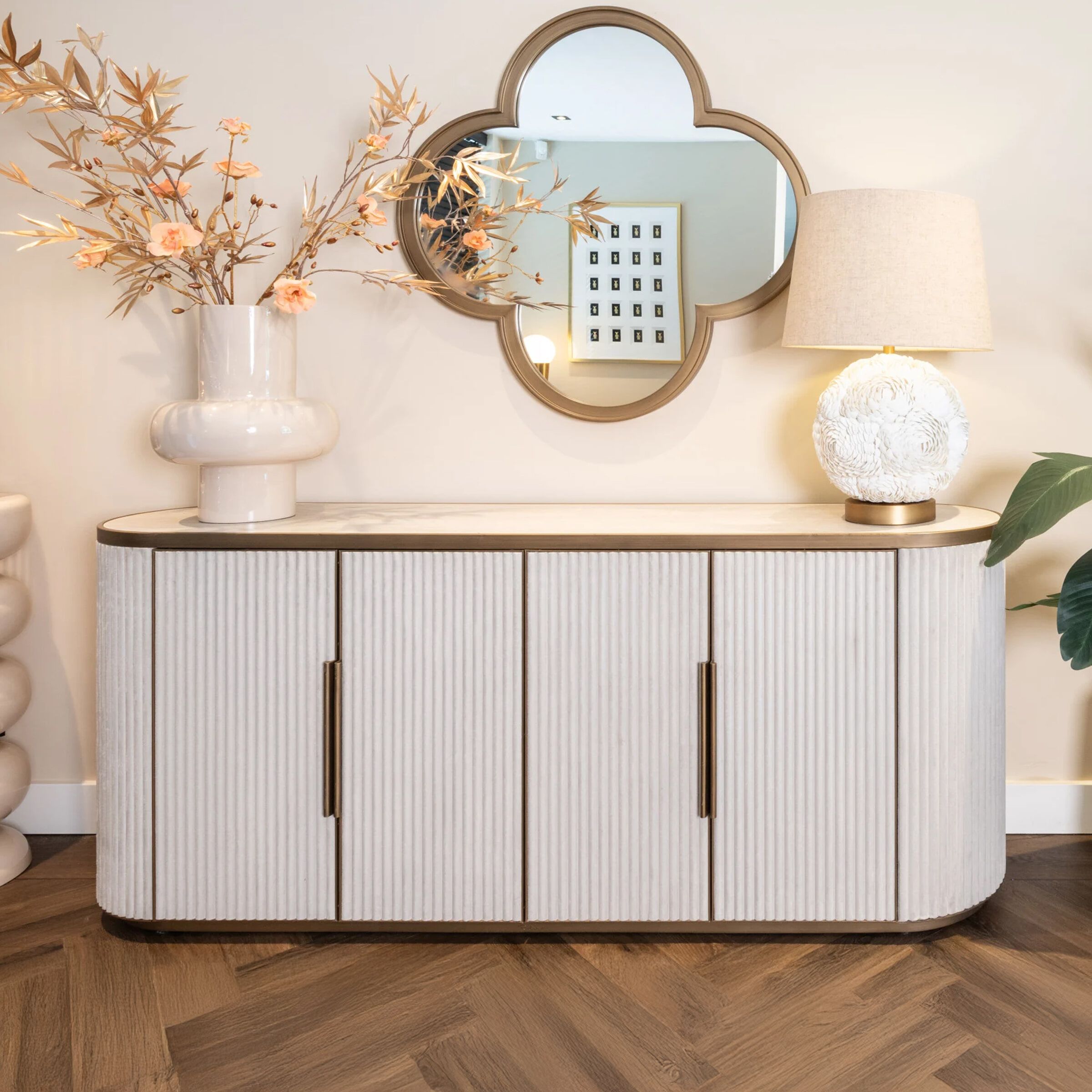 Richmond Dressoir Tivoli – Tijdloos wit design met keramische blad, 192 cm