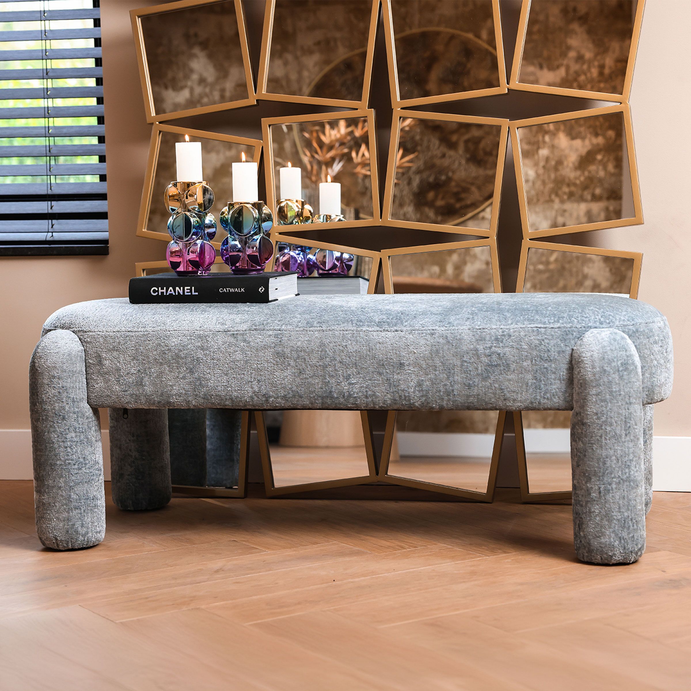 Richmond Eetkamerbank Holly Chenille – Lichtblauw, stijlvol en multifunctioneel