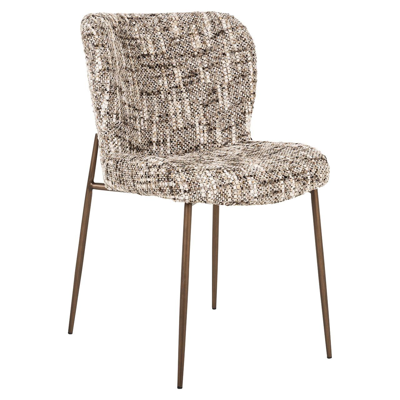 Richmond Eetkamerstoel Odarby Omara – Luxe bruine stof (set van 2)