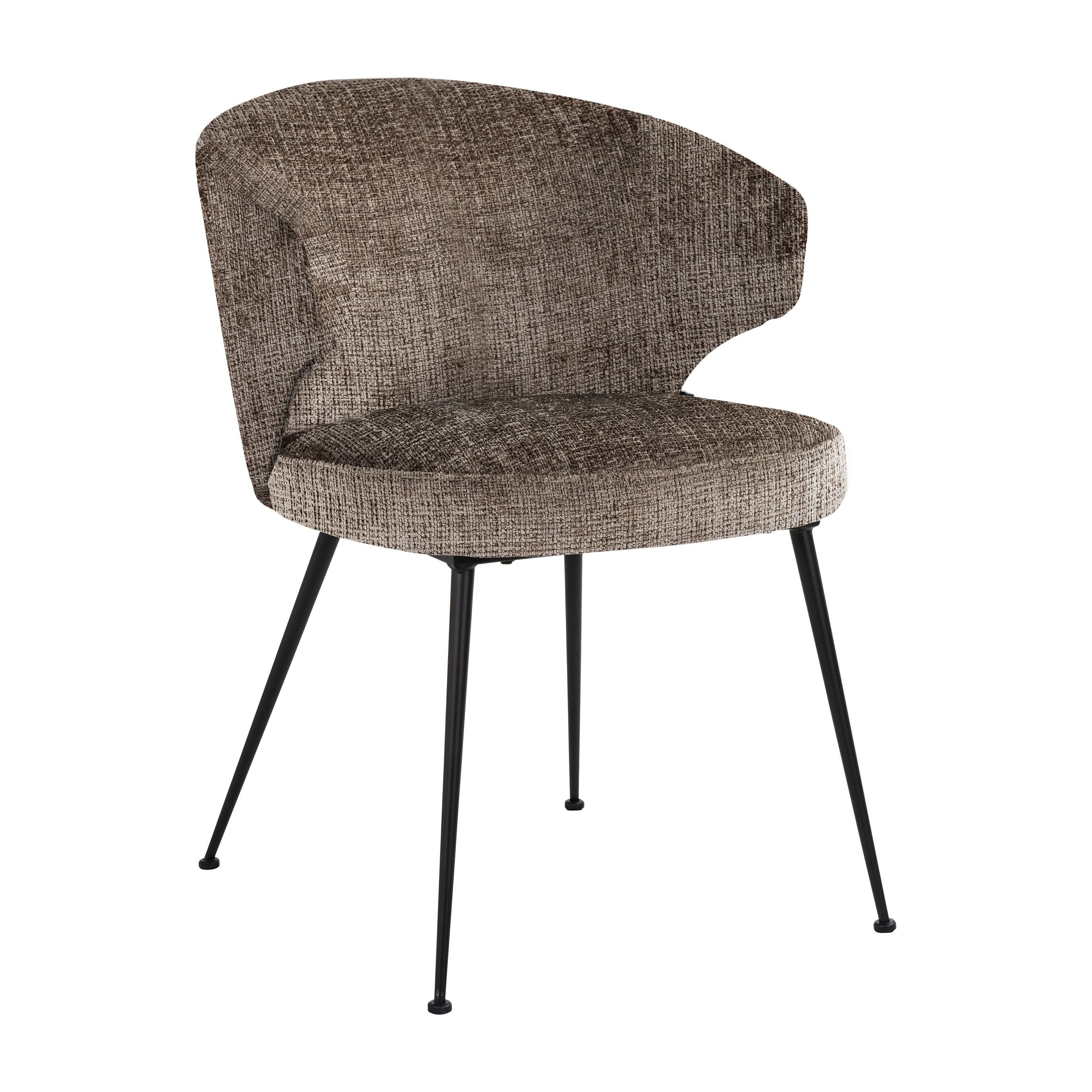 Richmond Eetkamerstoel Xandra in Chenille Stone – Comfortabel Design voor elke Eettafel