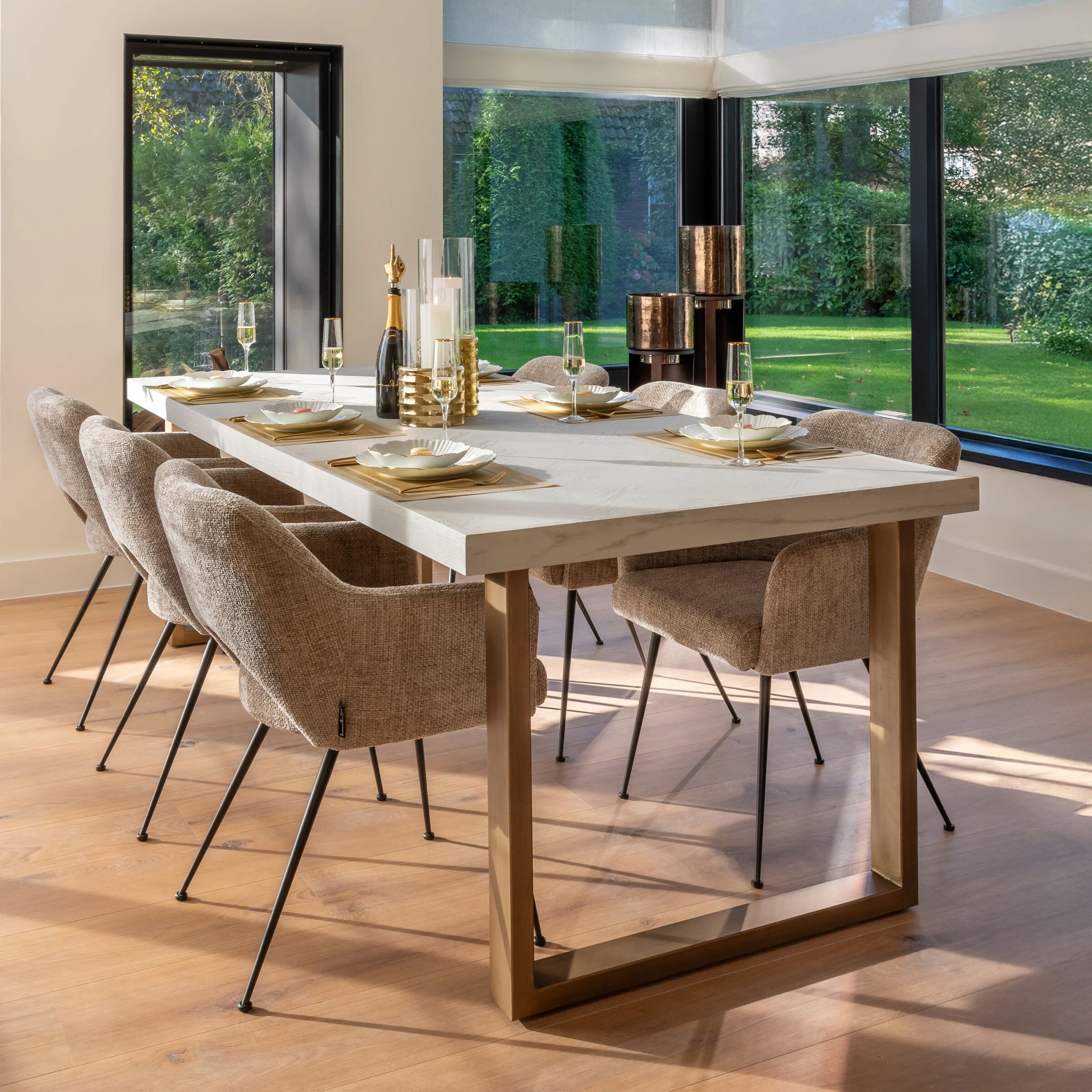 Richmond Eettafel Whitebone Visgraat – Verona Grey (235 × 100 cm)