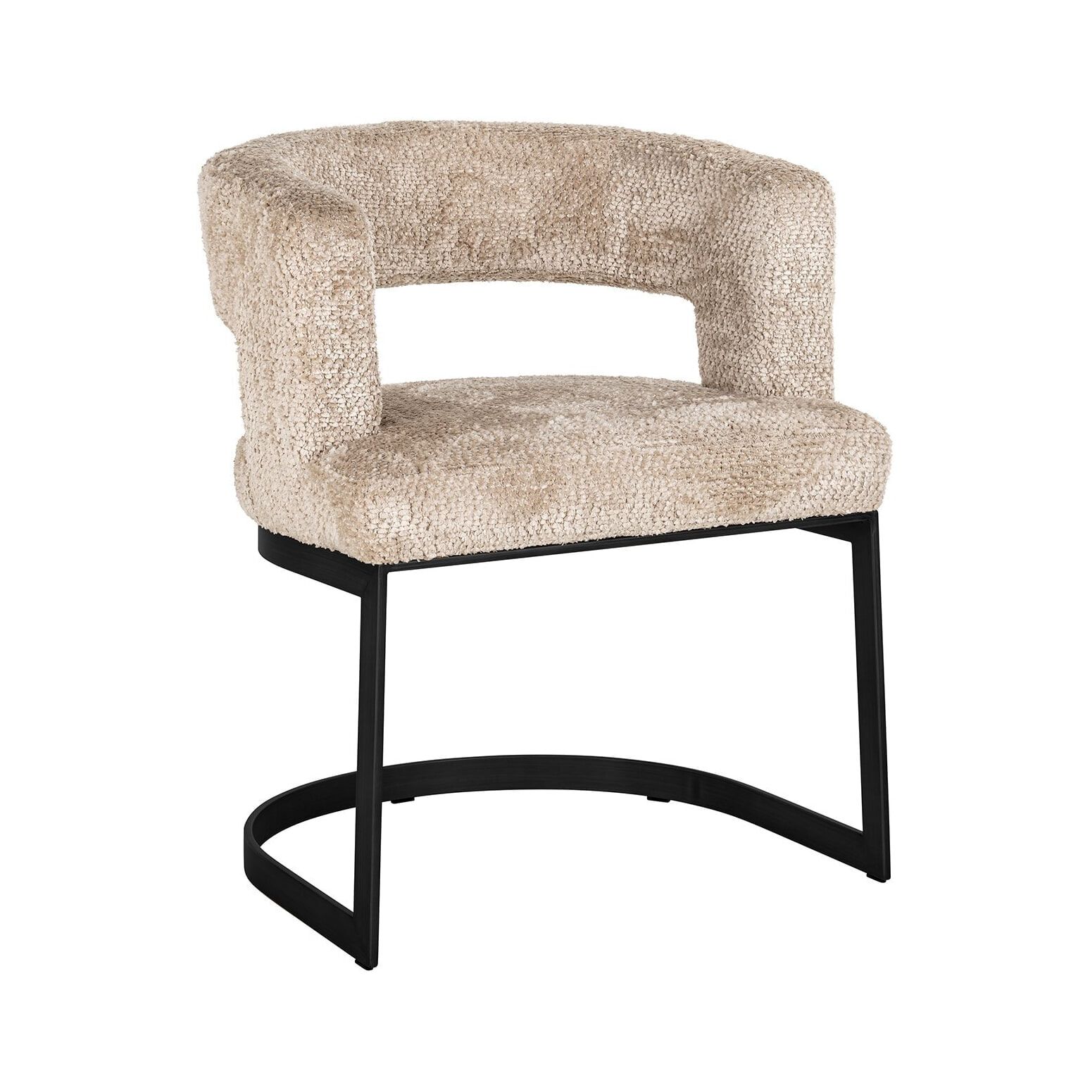 Richmond Ellis Chenille eetkamerstoel – Elegant beige comfort voor elk interieur