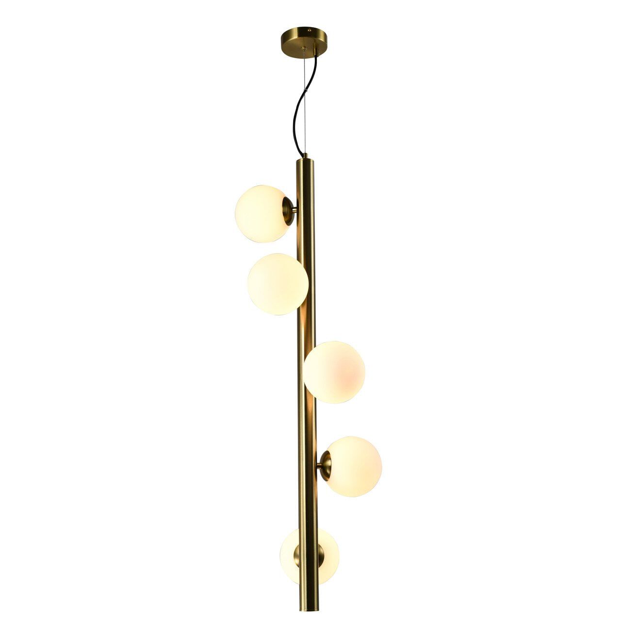 Richmond Elorie Hanglamp – Antiek Messing Kroonluchter met 5 Lampen
