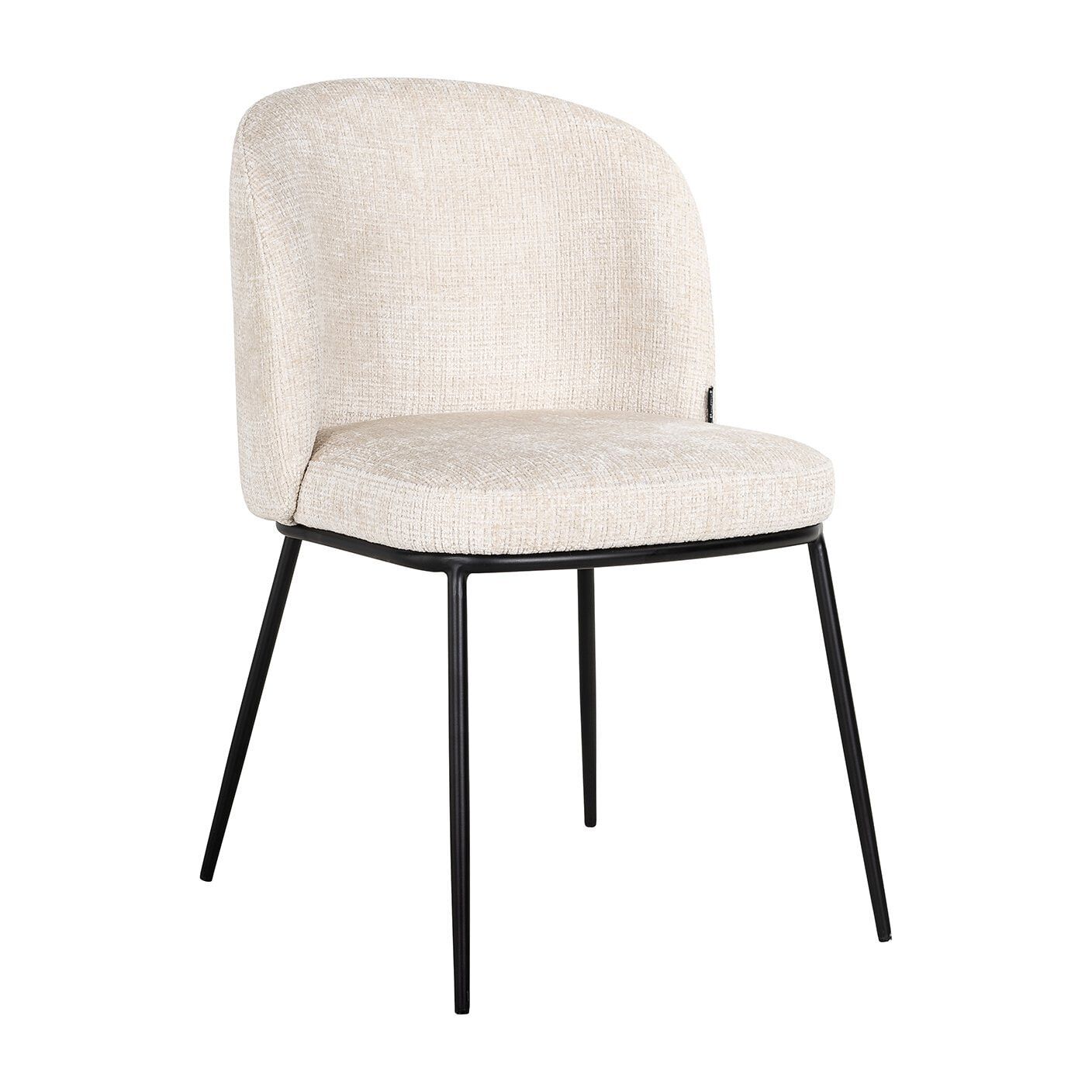 Richmond Elvi Chenille eetkamerstoel – tijdloze beige elegantie