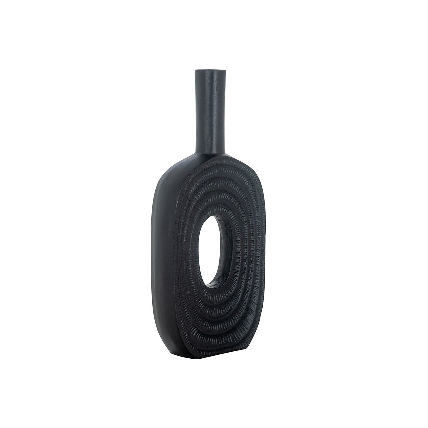 Richmond Emar Vaas 41 cm – Zwarte Aluminium Vloerdecoratie