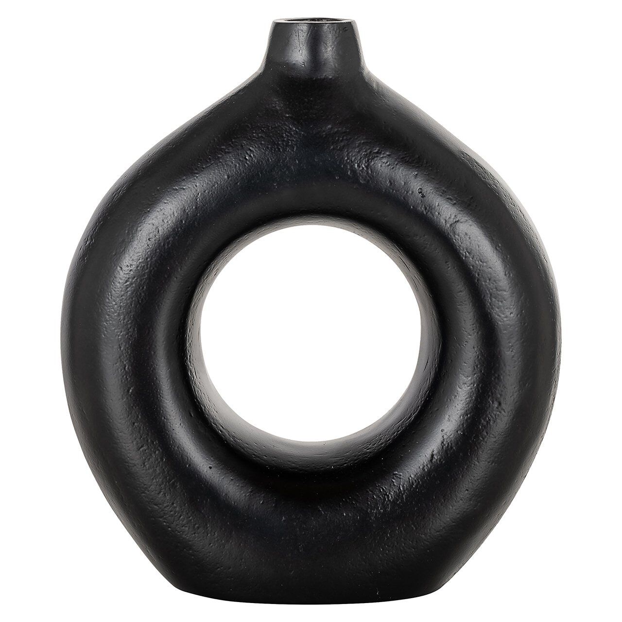 Richmond Felice Vaas – Minimalistisch Zwart Aluminium, 22 cm