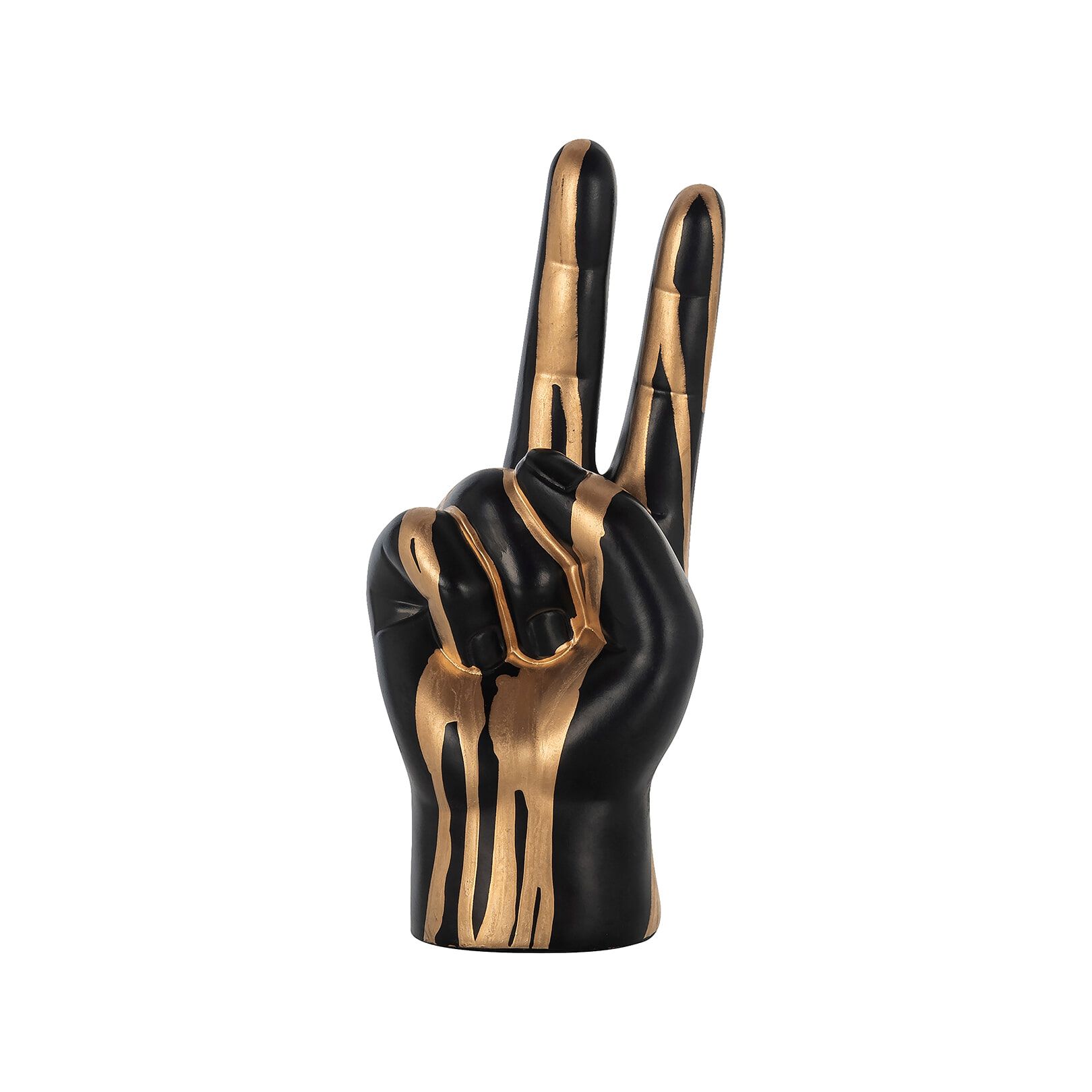 Richmond Hand‑Peace Sculptuur – Elegante Zwart‑Gouden Accent voor elke Kamer