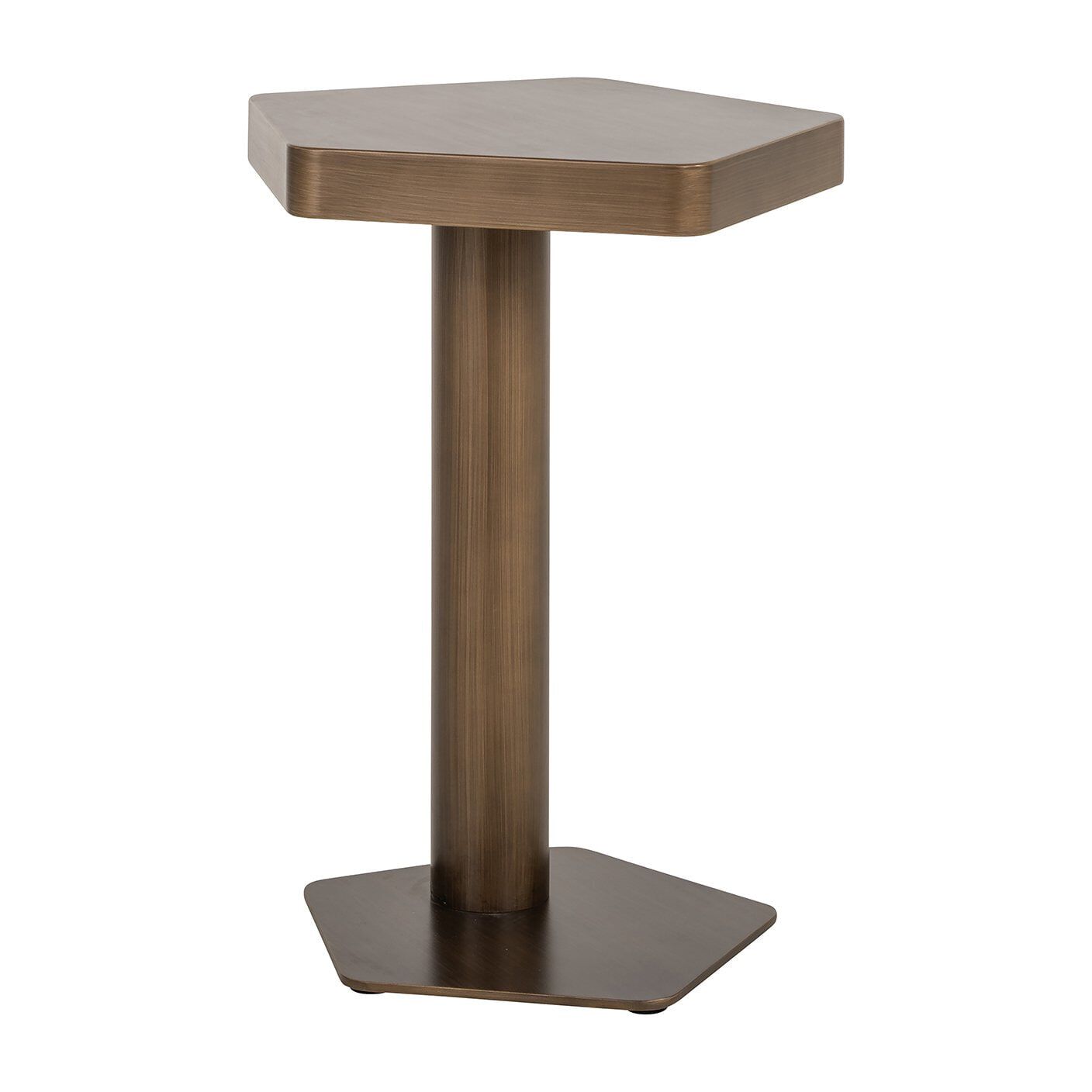 Richmond Hexa Laptoptafel – Elegante gouden bijzettafel van 45 × 44 cm