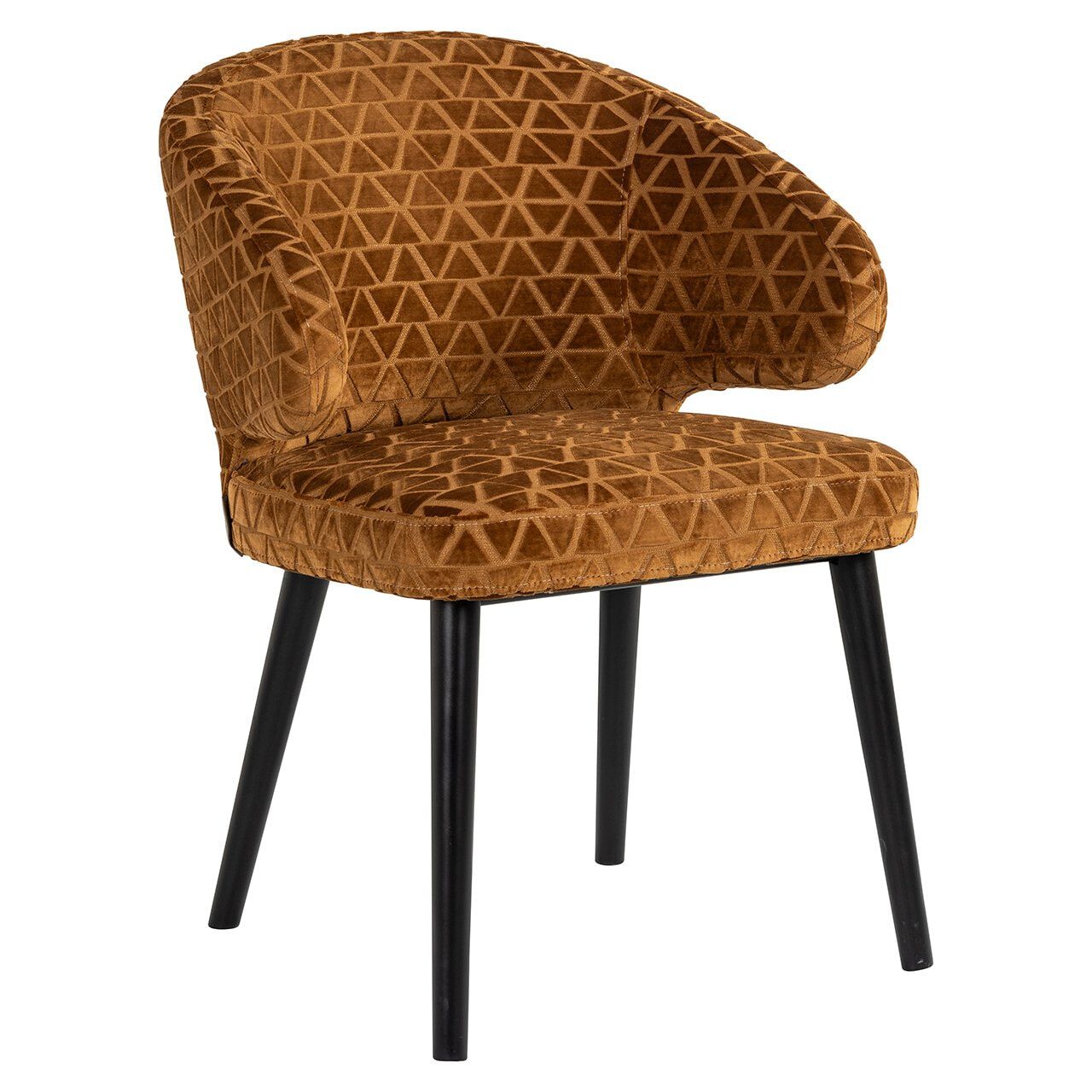 Richmond Indigo Triangle eetkamerstoel – luxe gouddesign