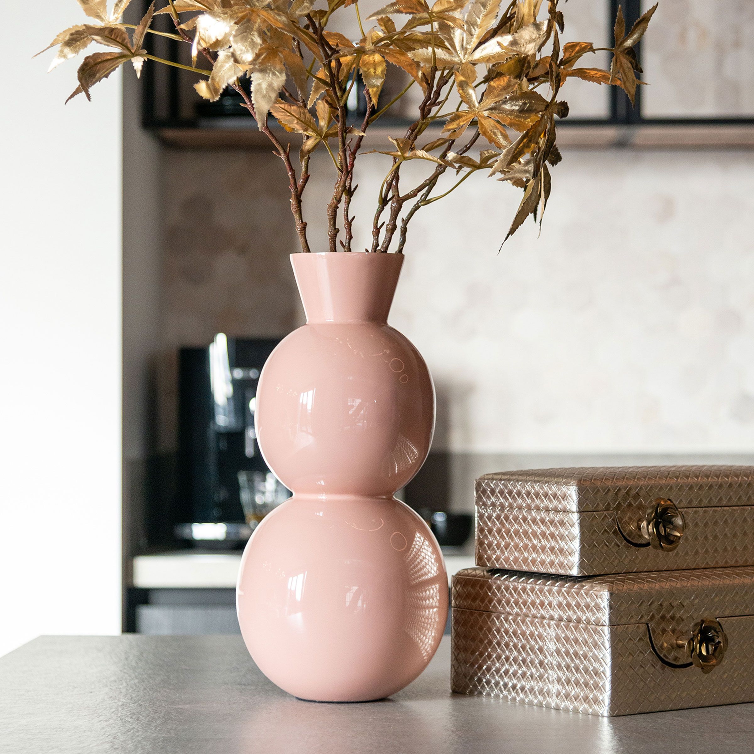 Richmond Interiors Jared Vaas 37 cm – Elegant Roze Design voor Elk Interieur