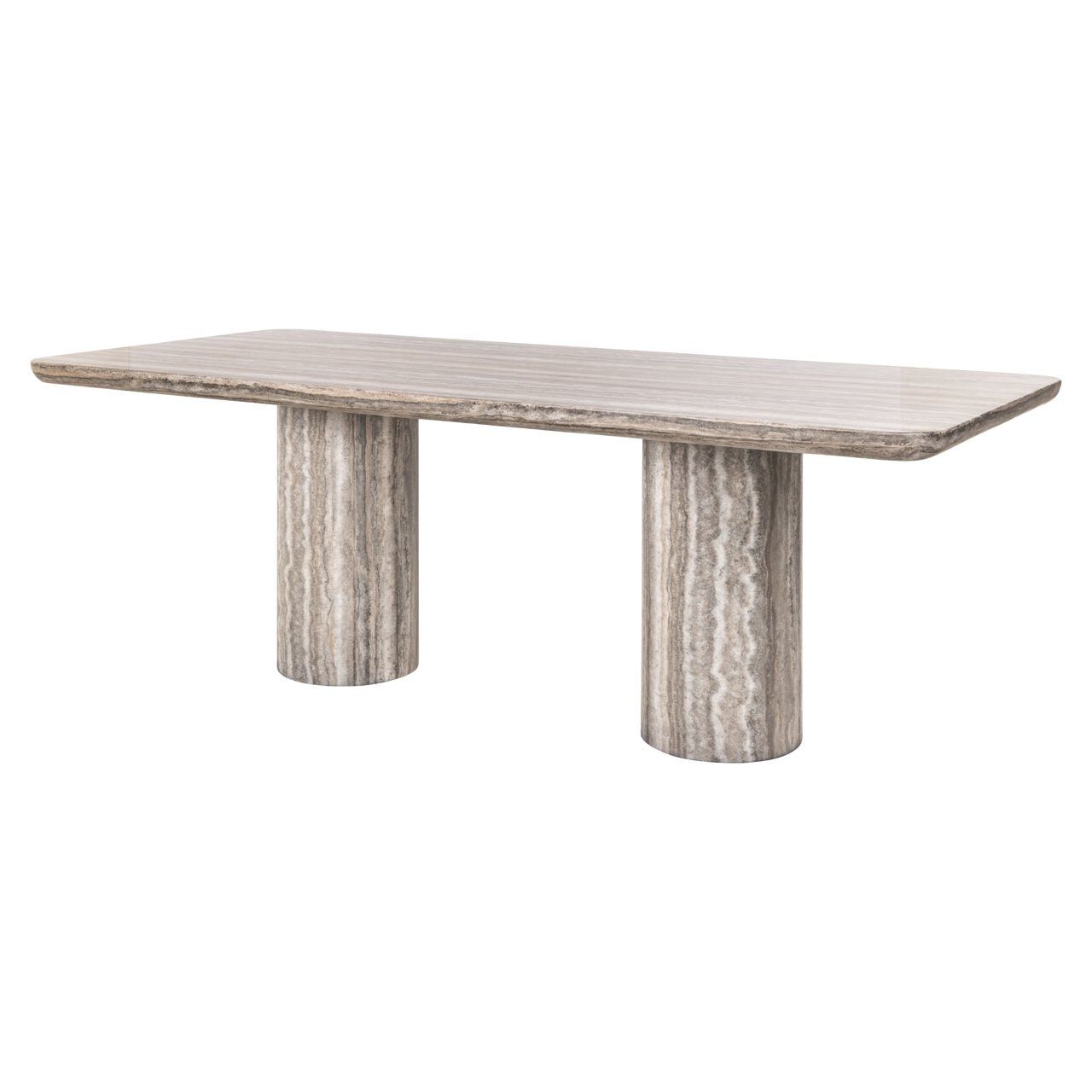 Richmond Interiors Nebula Eettafel – Grijze travertinlook, 225 × 100 cm